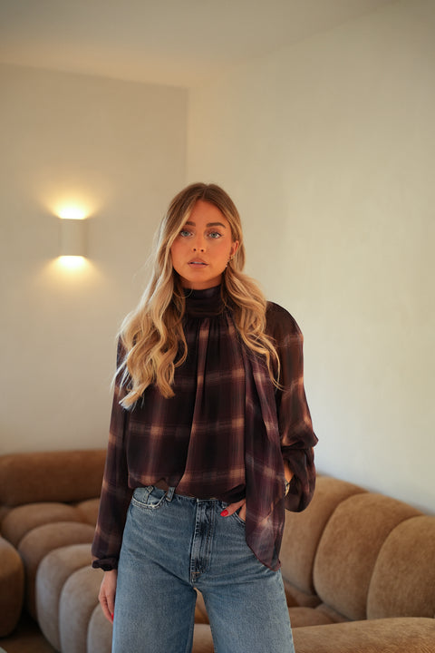 Juna prune - Blouse à carreaux