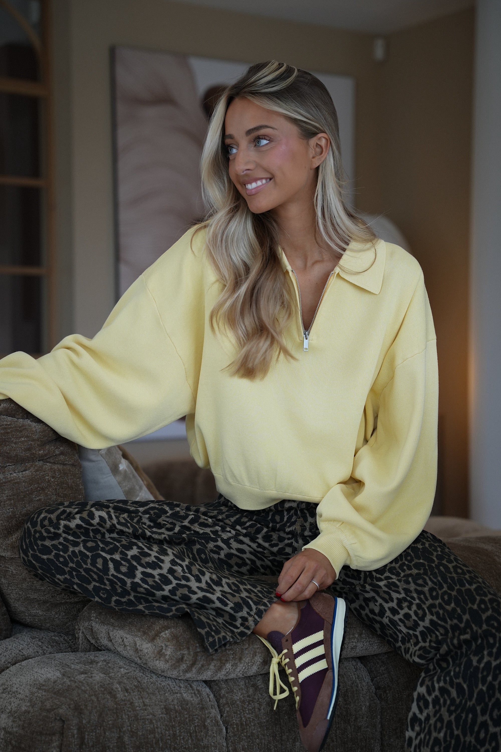 Ava jaune - Pull zippé