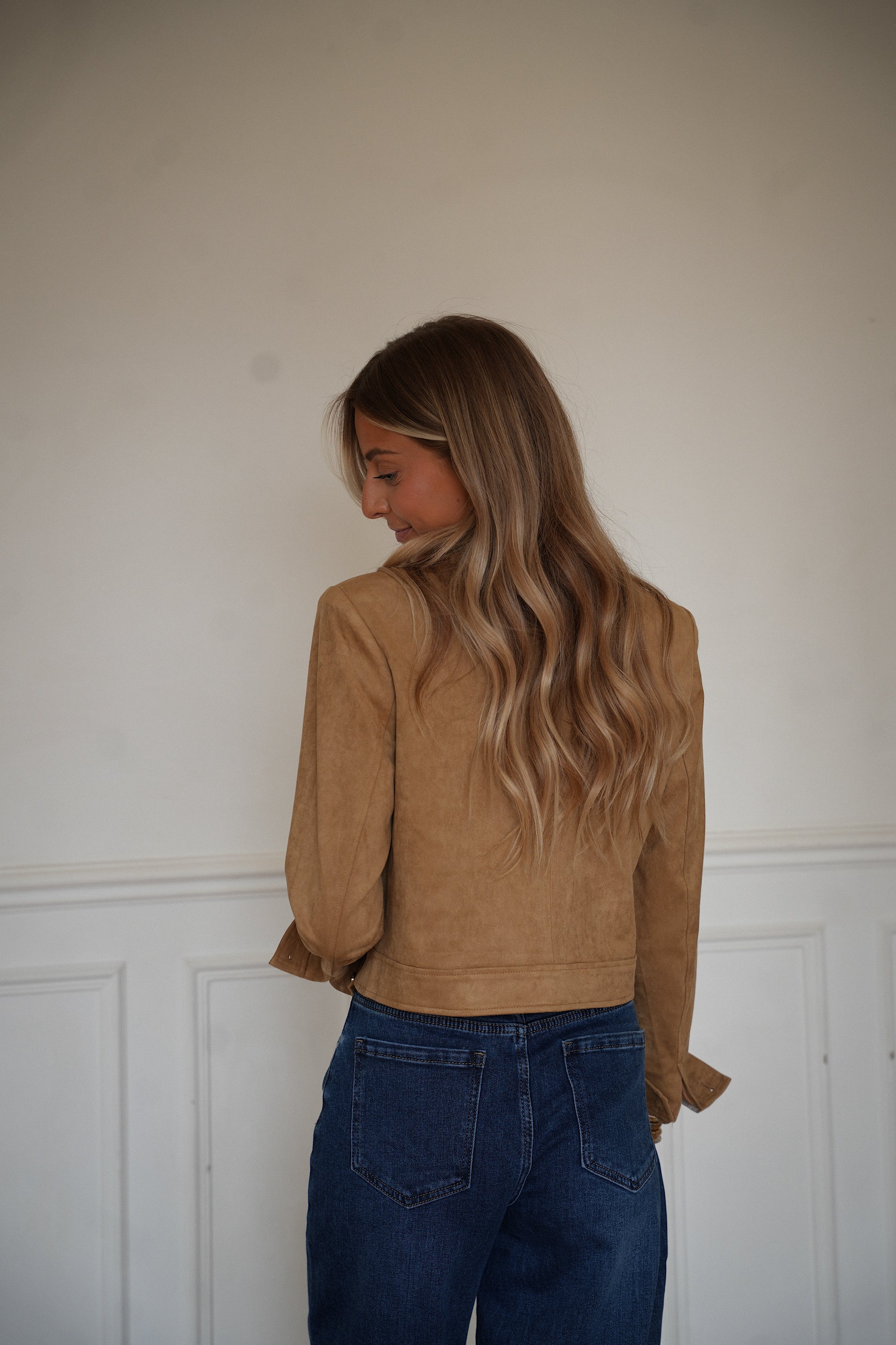 Ermione camel - Veste suédée