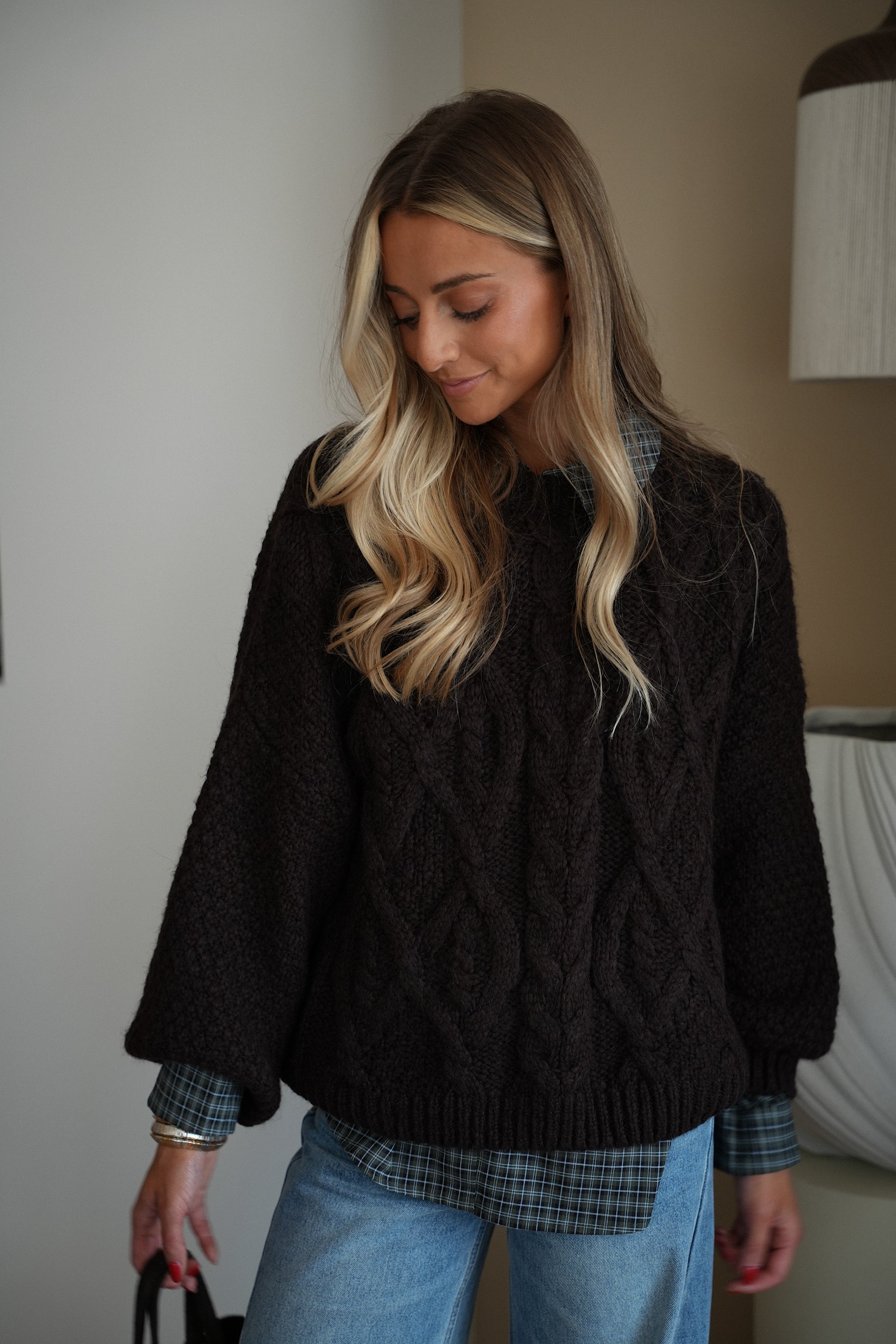 Santana chocolat - Pull torsadé