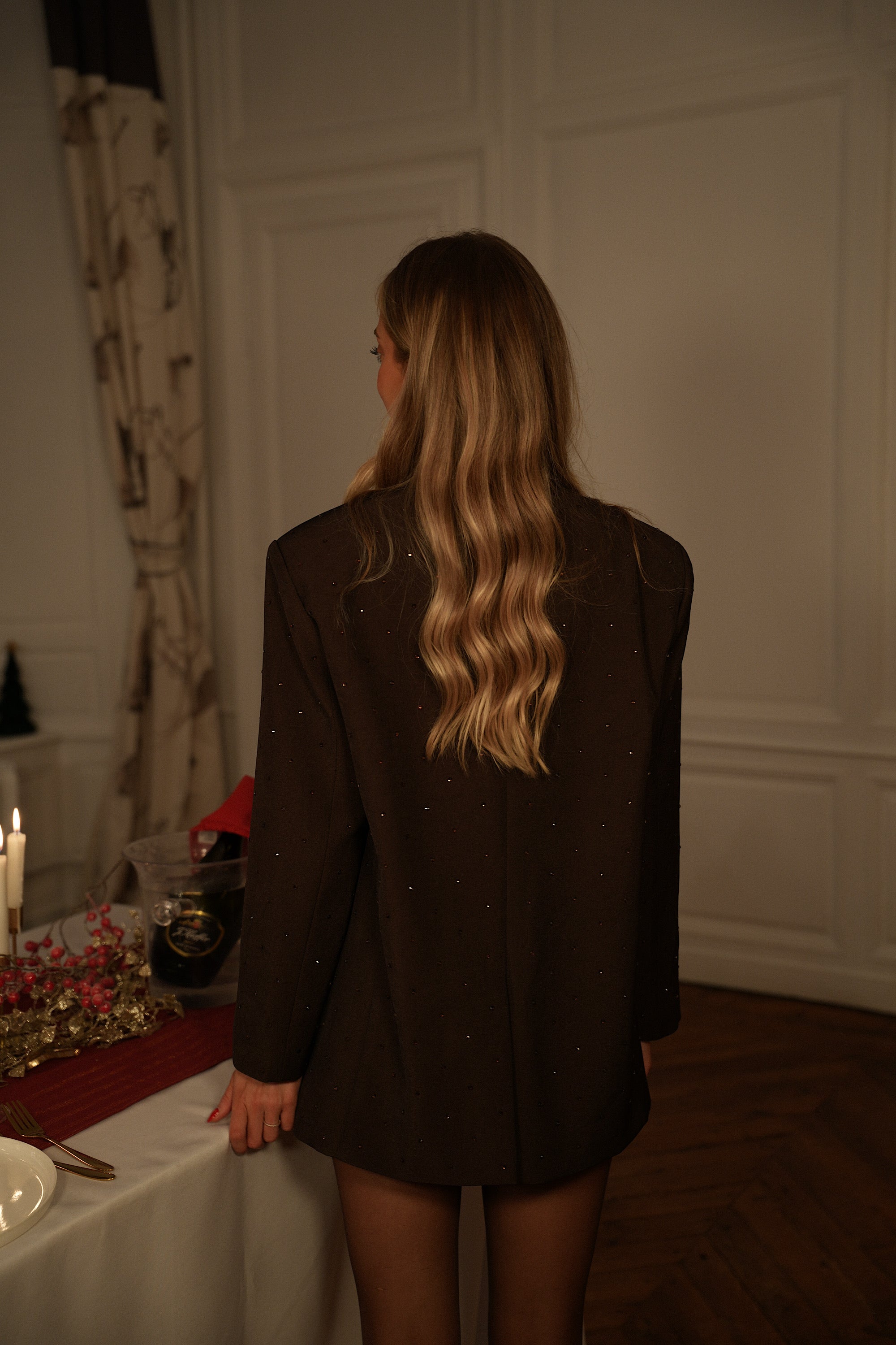 Chad chocolat - Blazer à strass