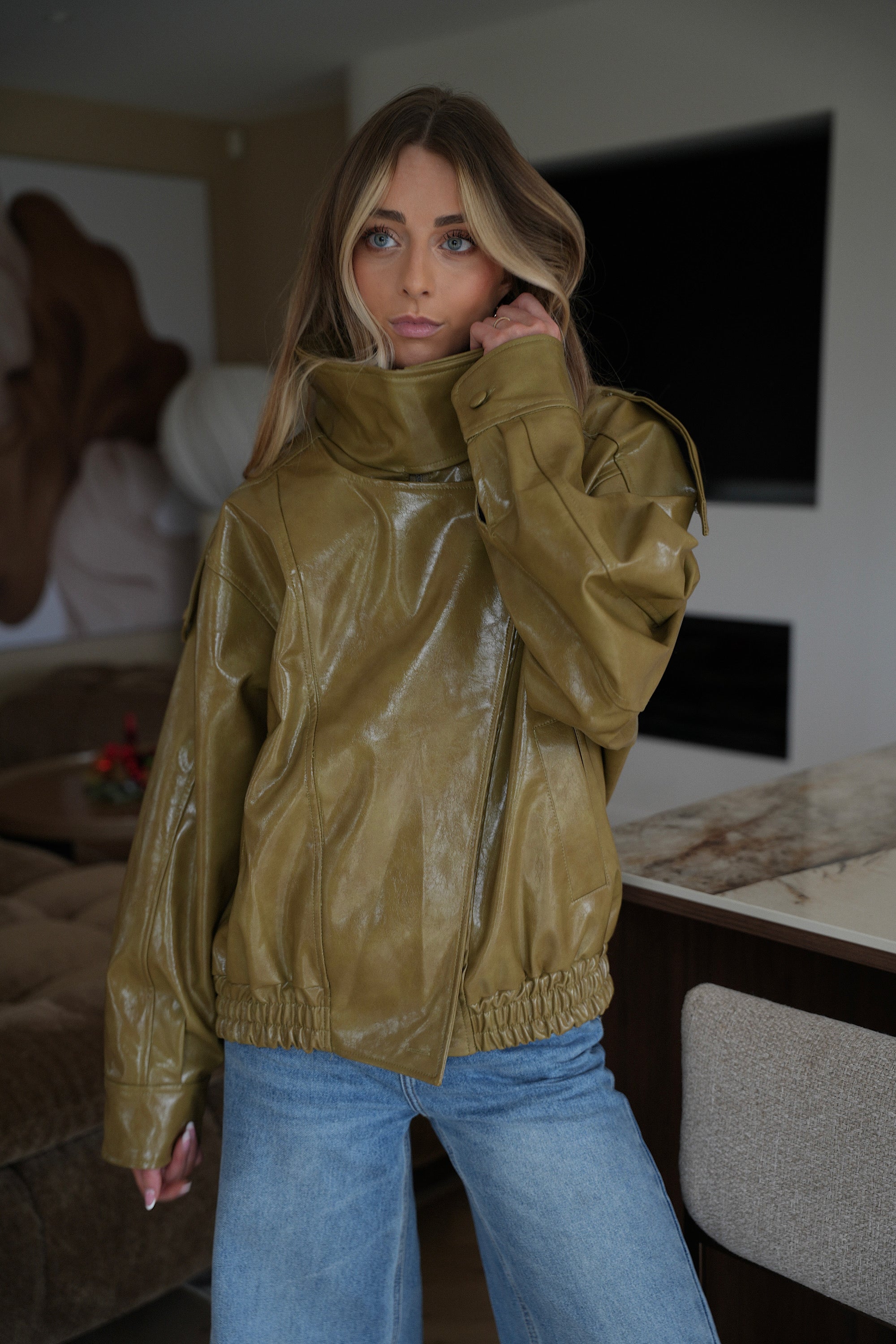 Maxine olive - Veste vernie