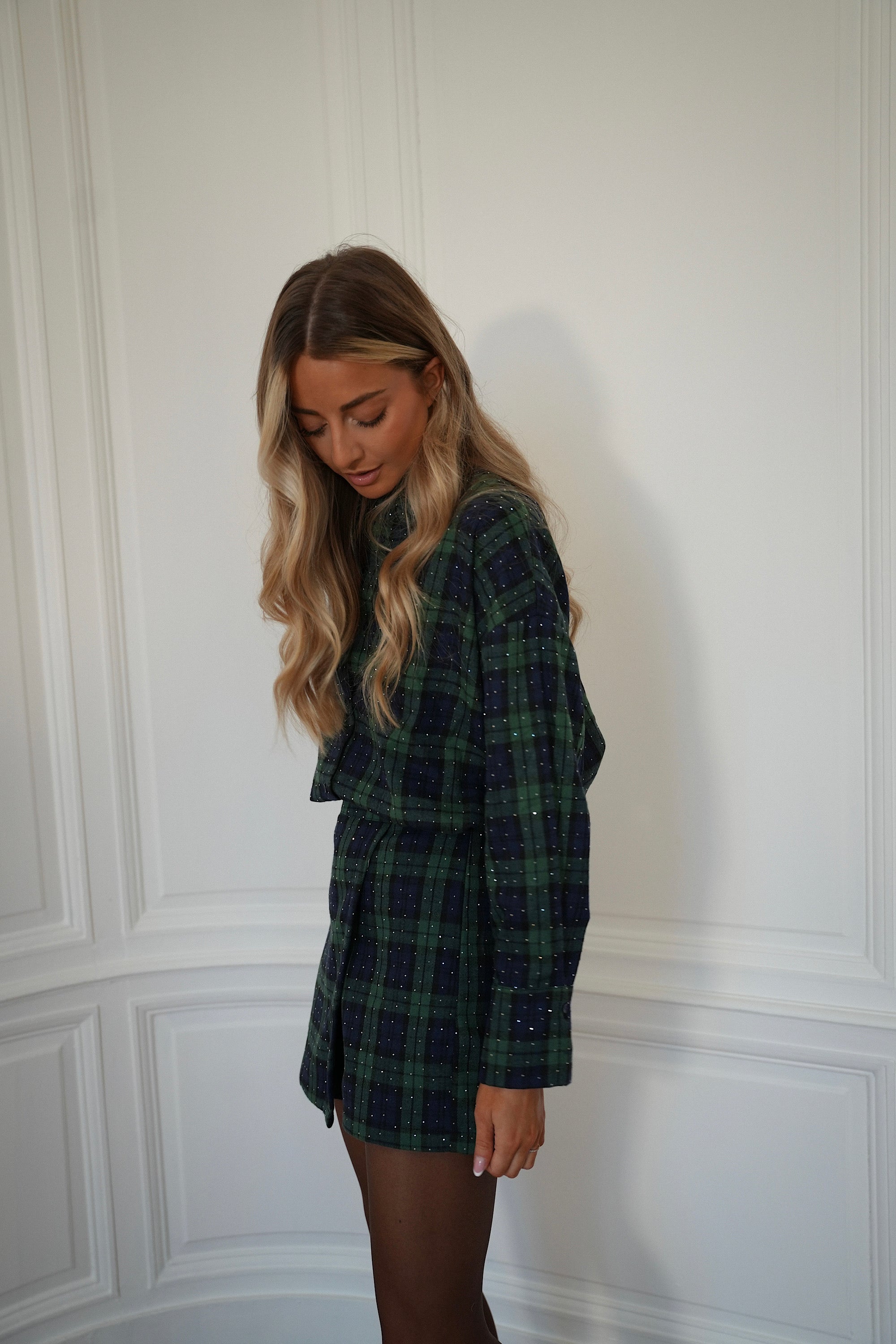 Noa verte - Jupe-short strass