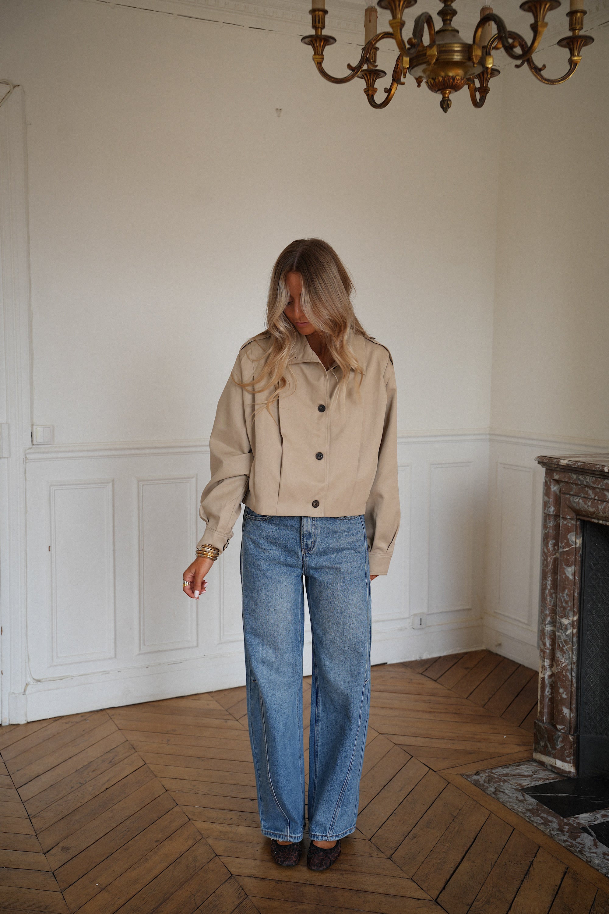 Morine beige - Veste boutonnée