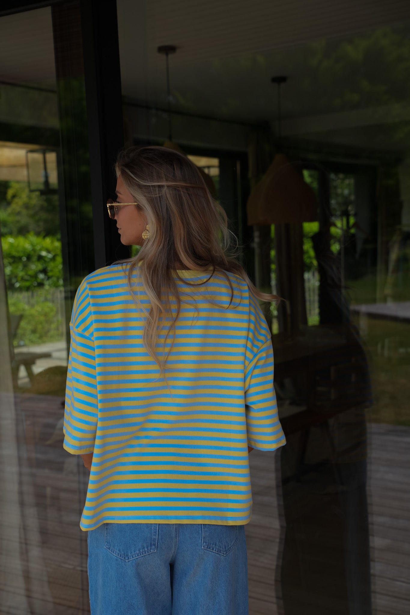 Tony bleu/jaune - T-shirt rayé