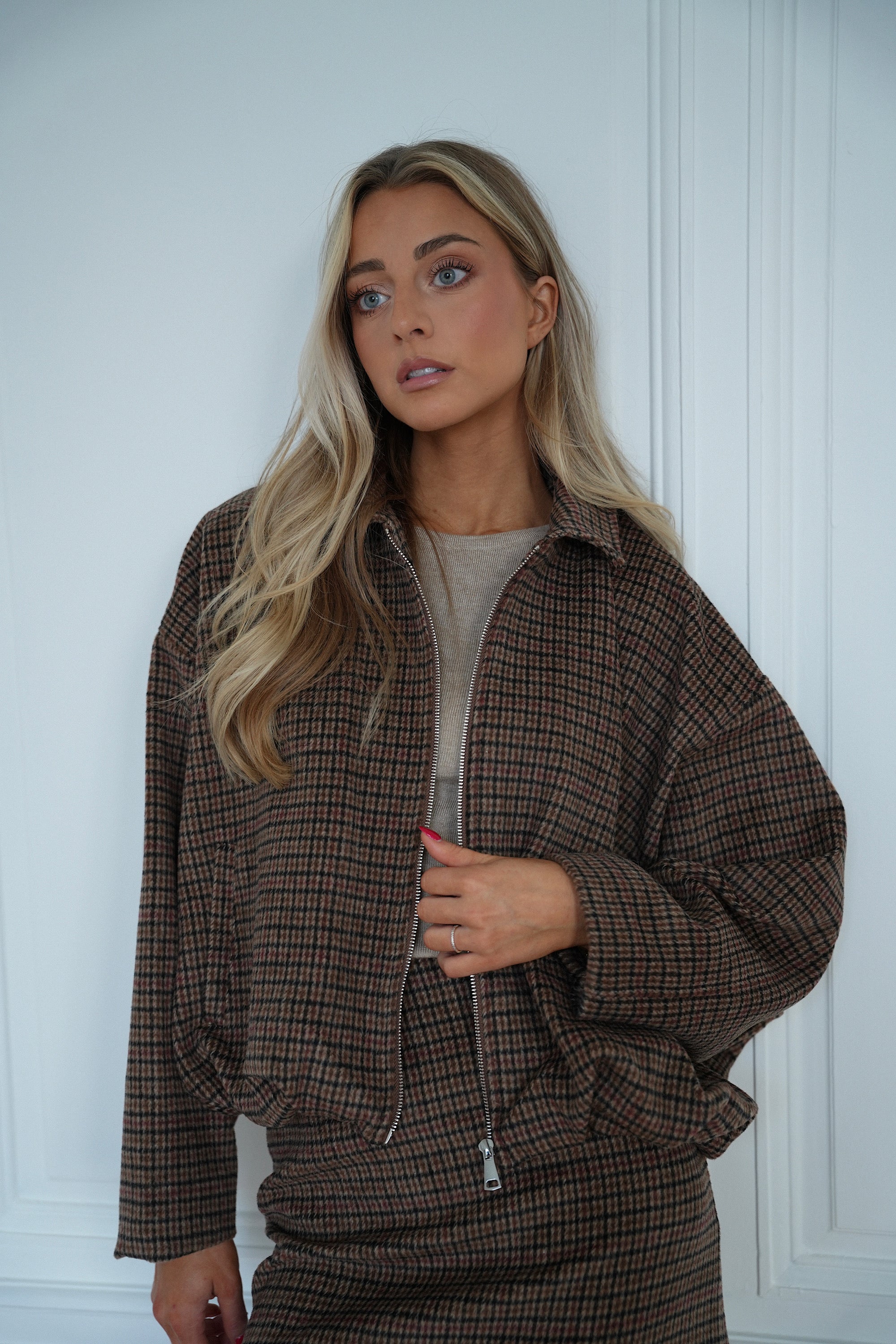 Roy marron - Veste à carreaux