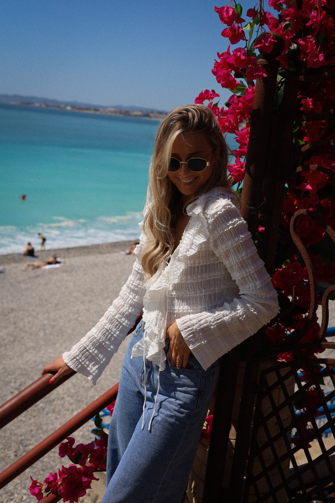 Violeta blanche - Blouse volantée