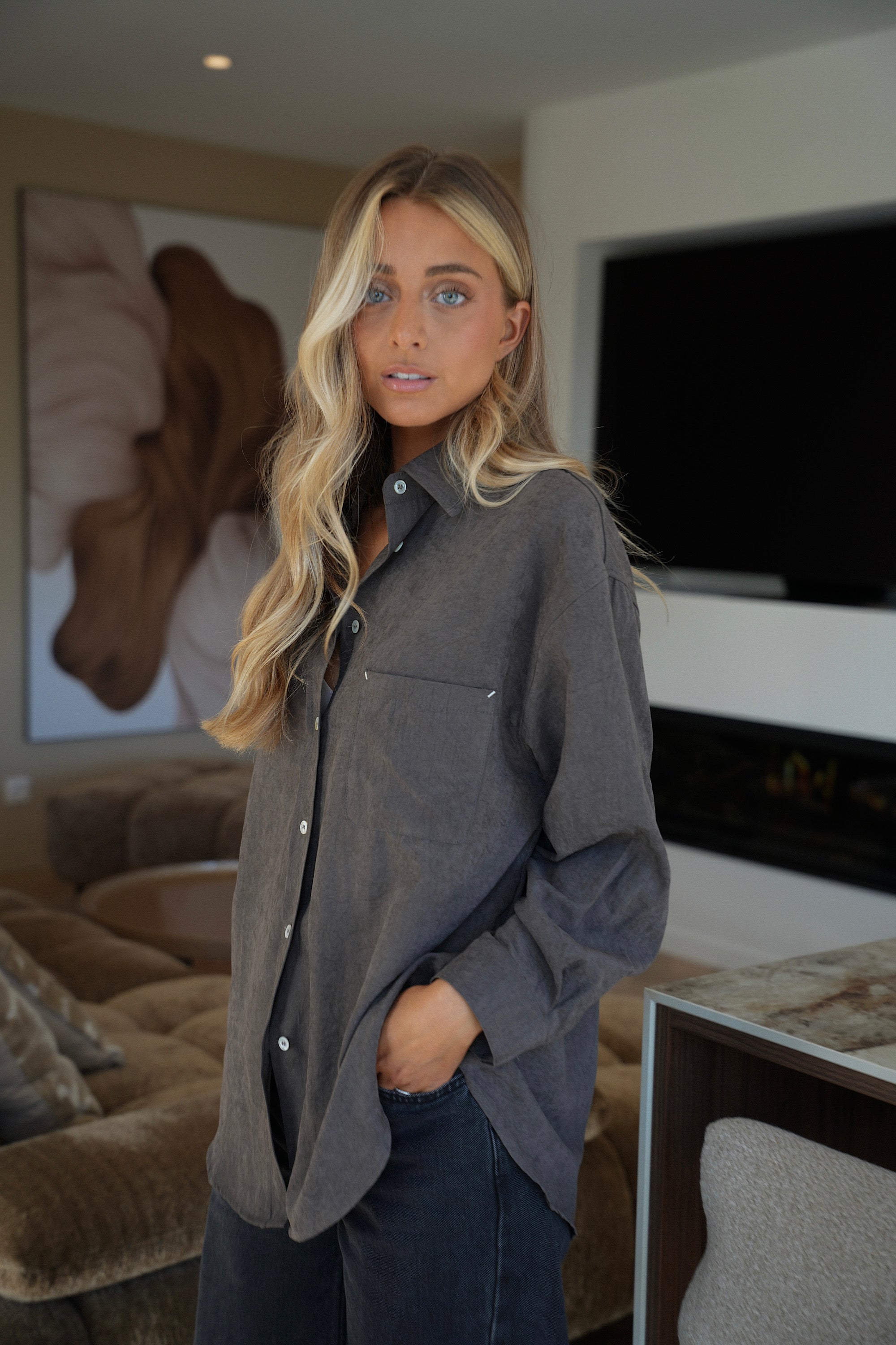 Shella chocolat - Chemise ample