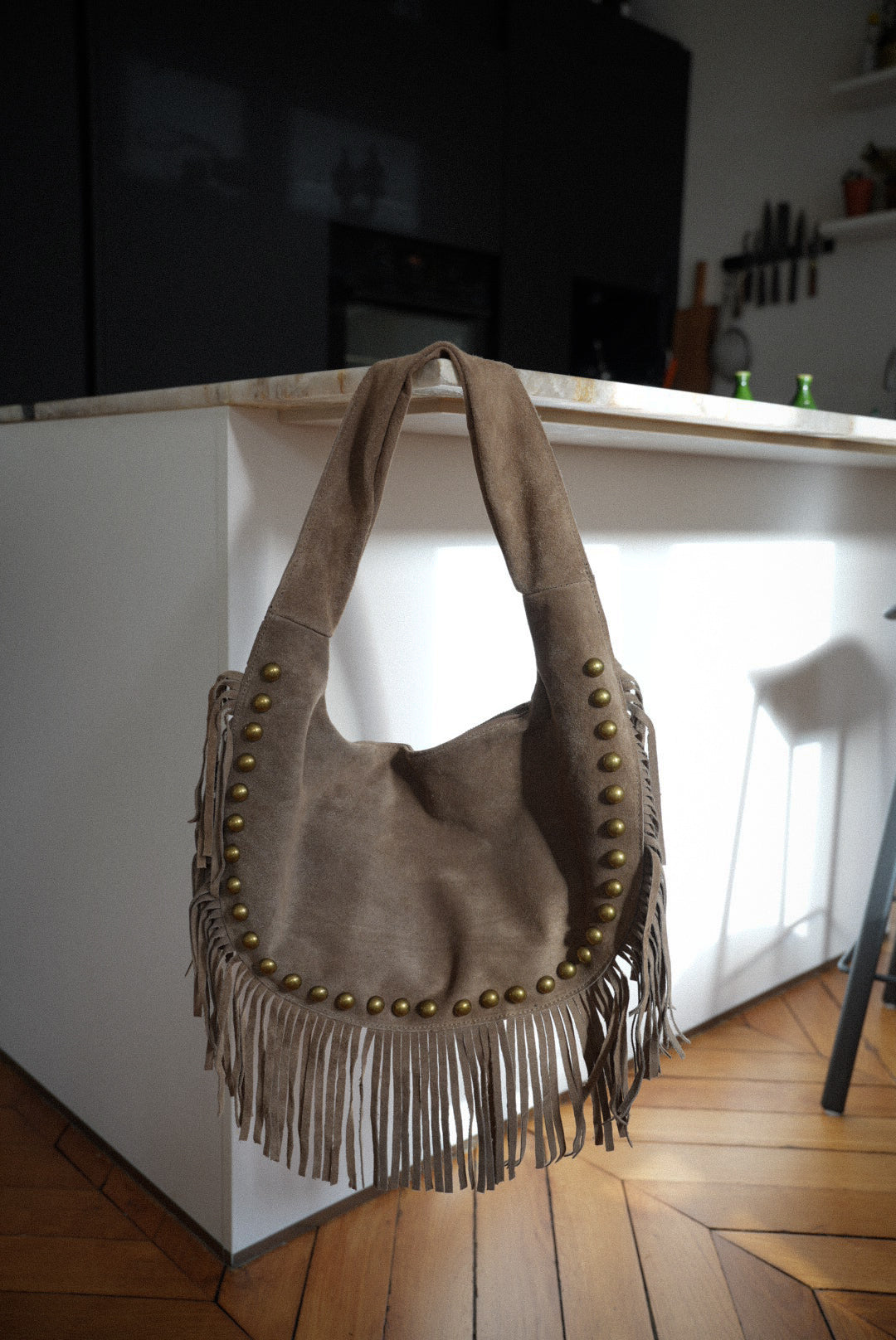 Kassandra taupe - Sac en cuir