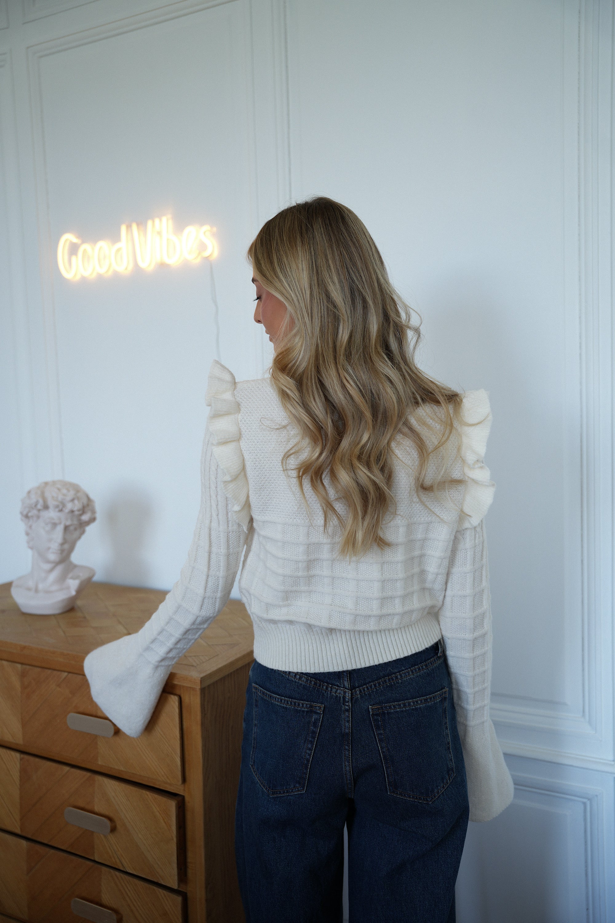 Daisy crème - Gilet volanté