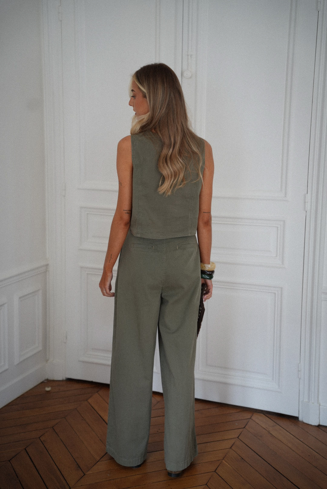Shelby kaki - Top boutonné