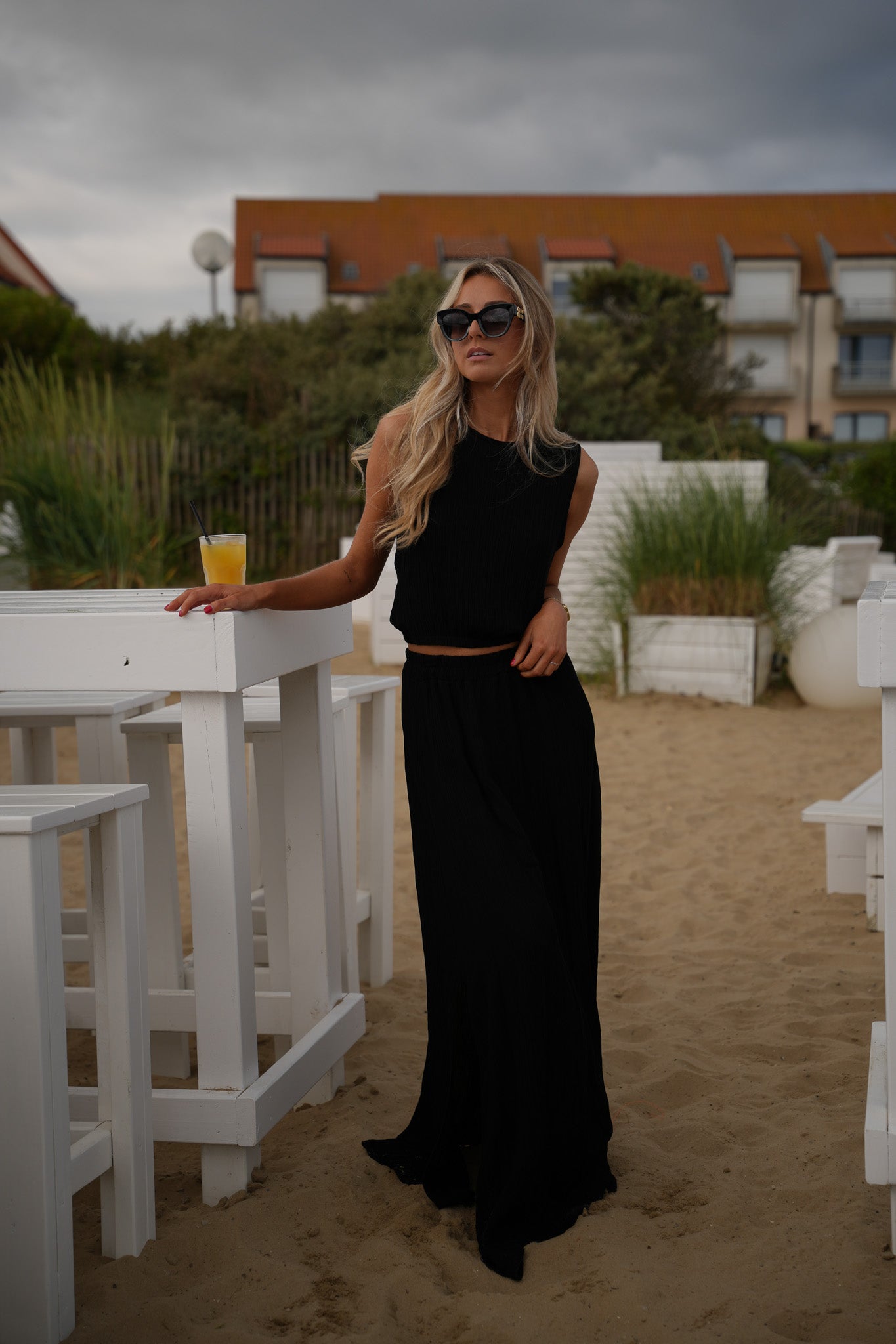 Elize noir - Ensemble jupe/top