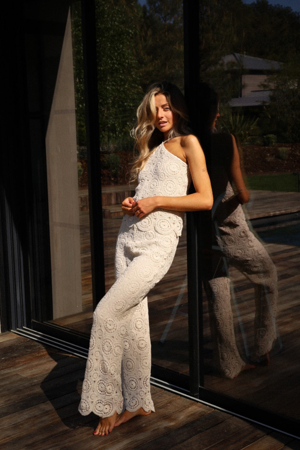 Ortega beige - Ensemble crochet