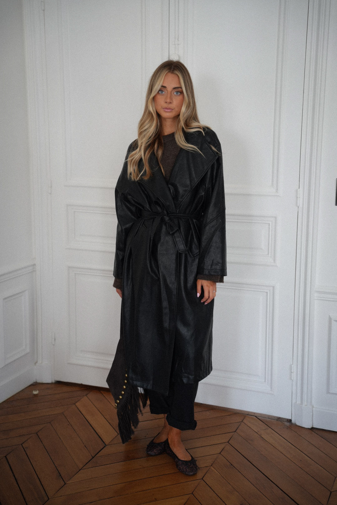 Penelope noir - Manteau en cuir