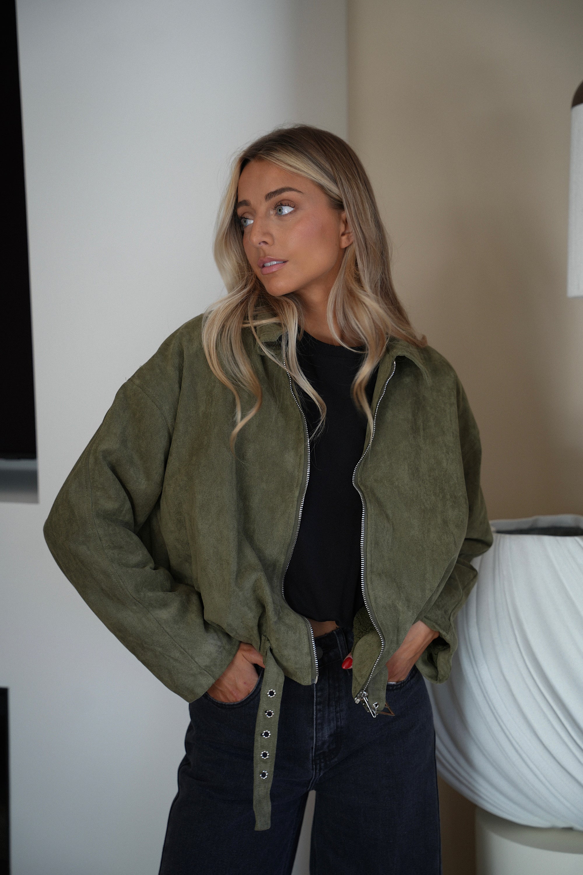 Esteban kaki - Veste suédée