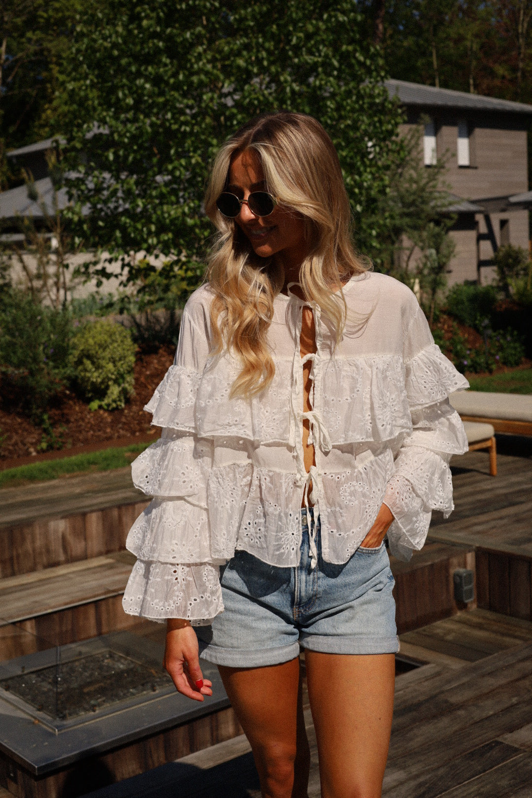 Salomé écrue - Blouse volantée