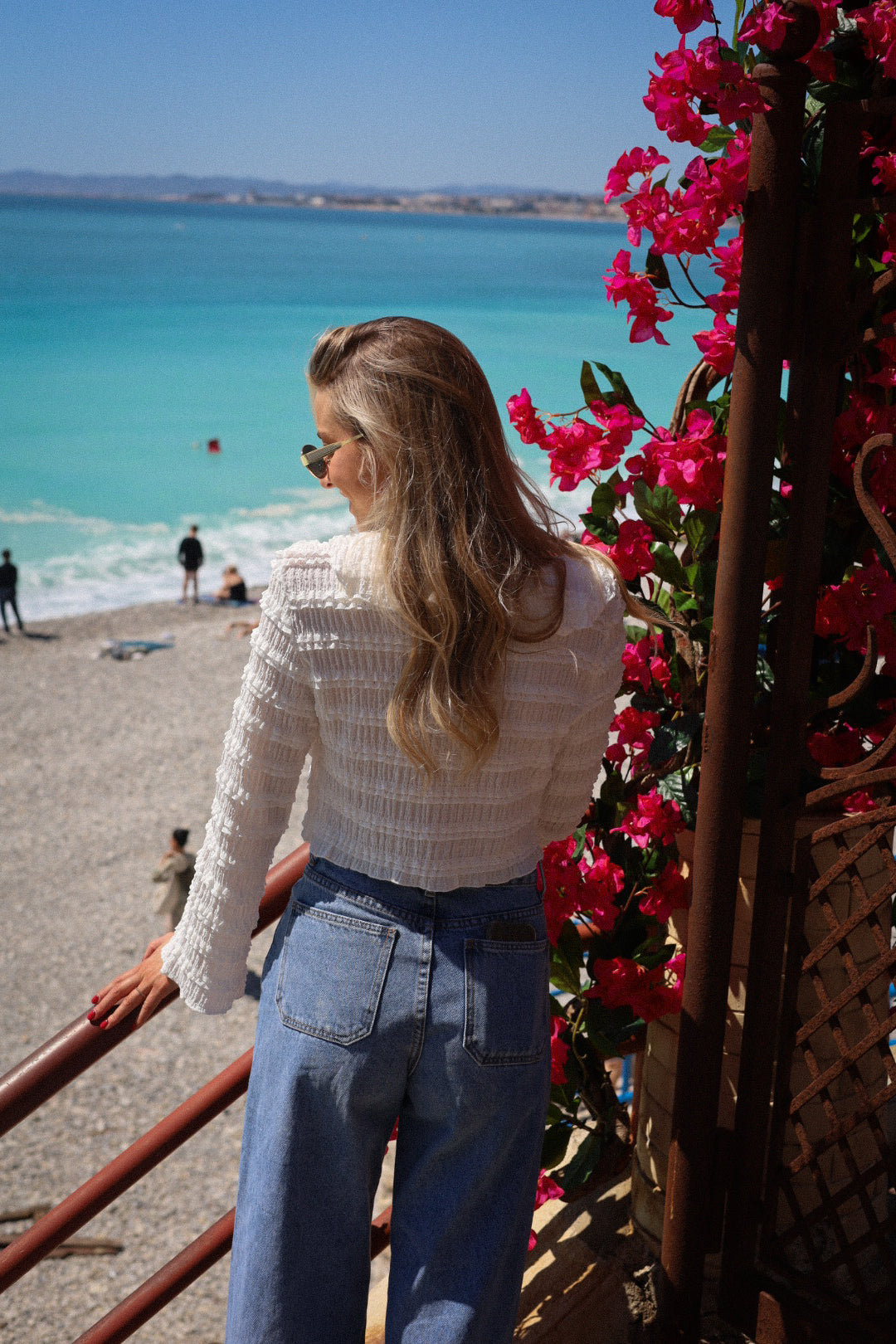 Violeta blanche - Blouse volantée