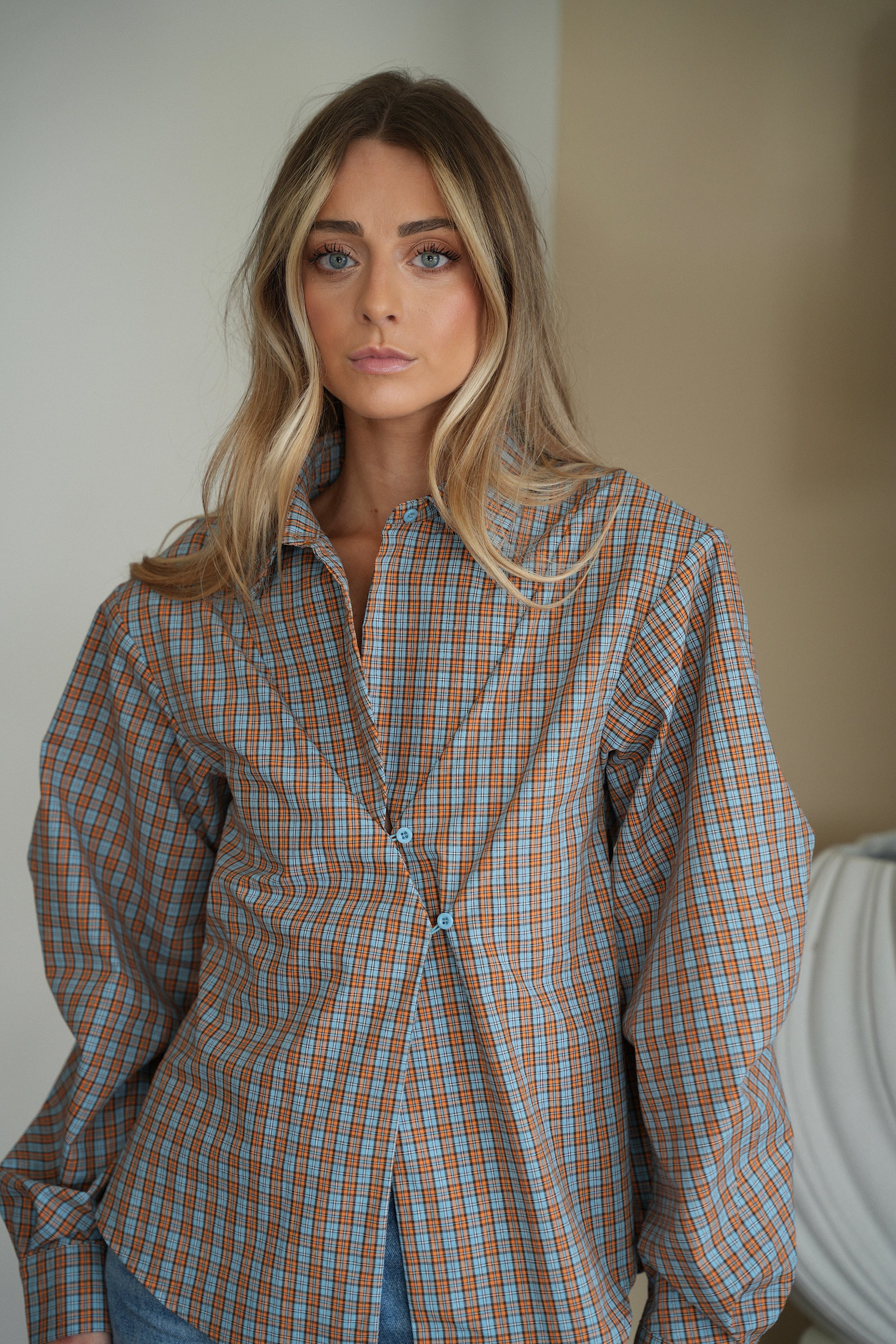 Pola bleue - Chemise à carreaux