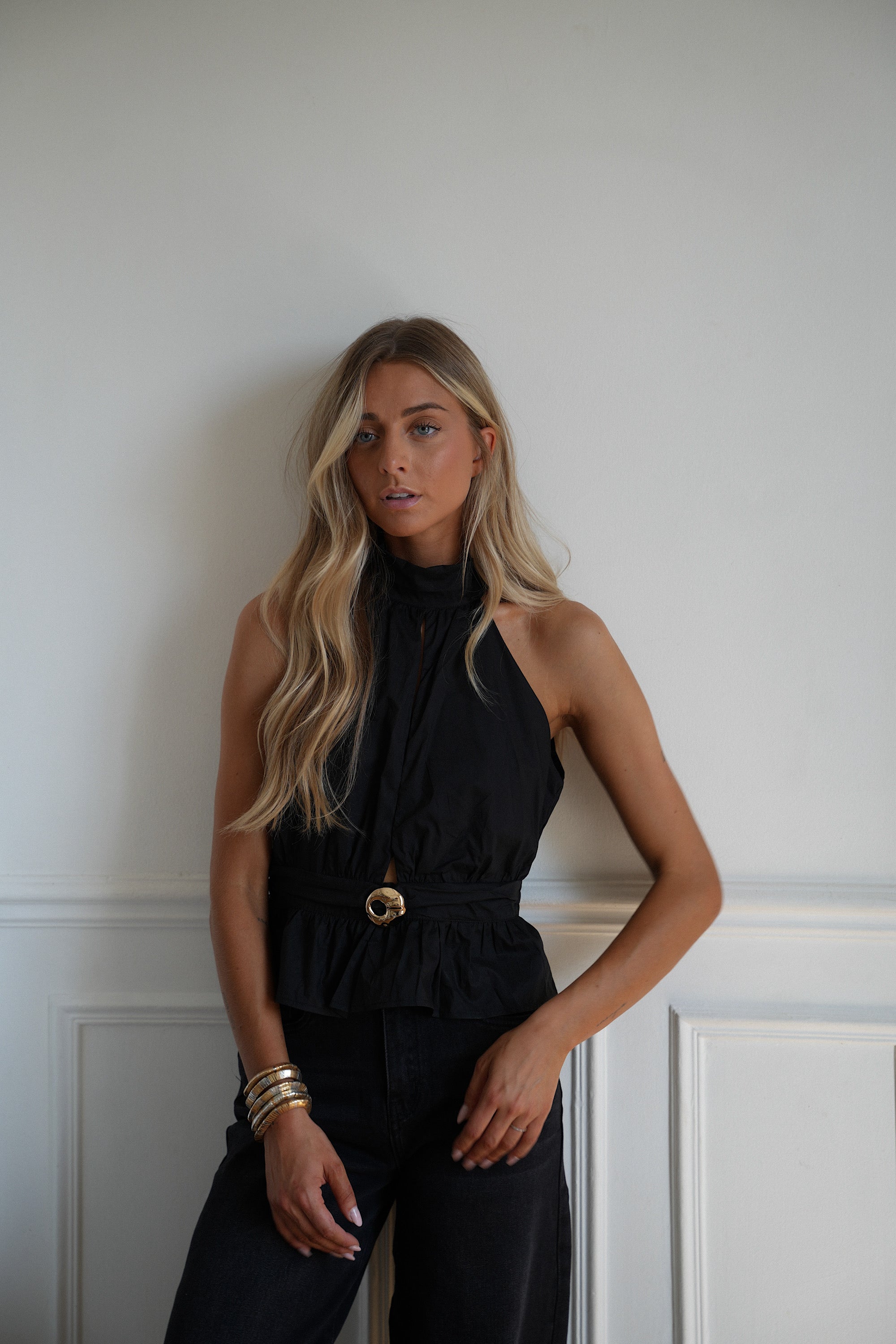 Lydia noire - Blouse sans manches