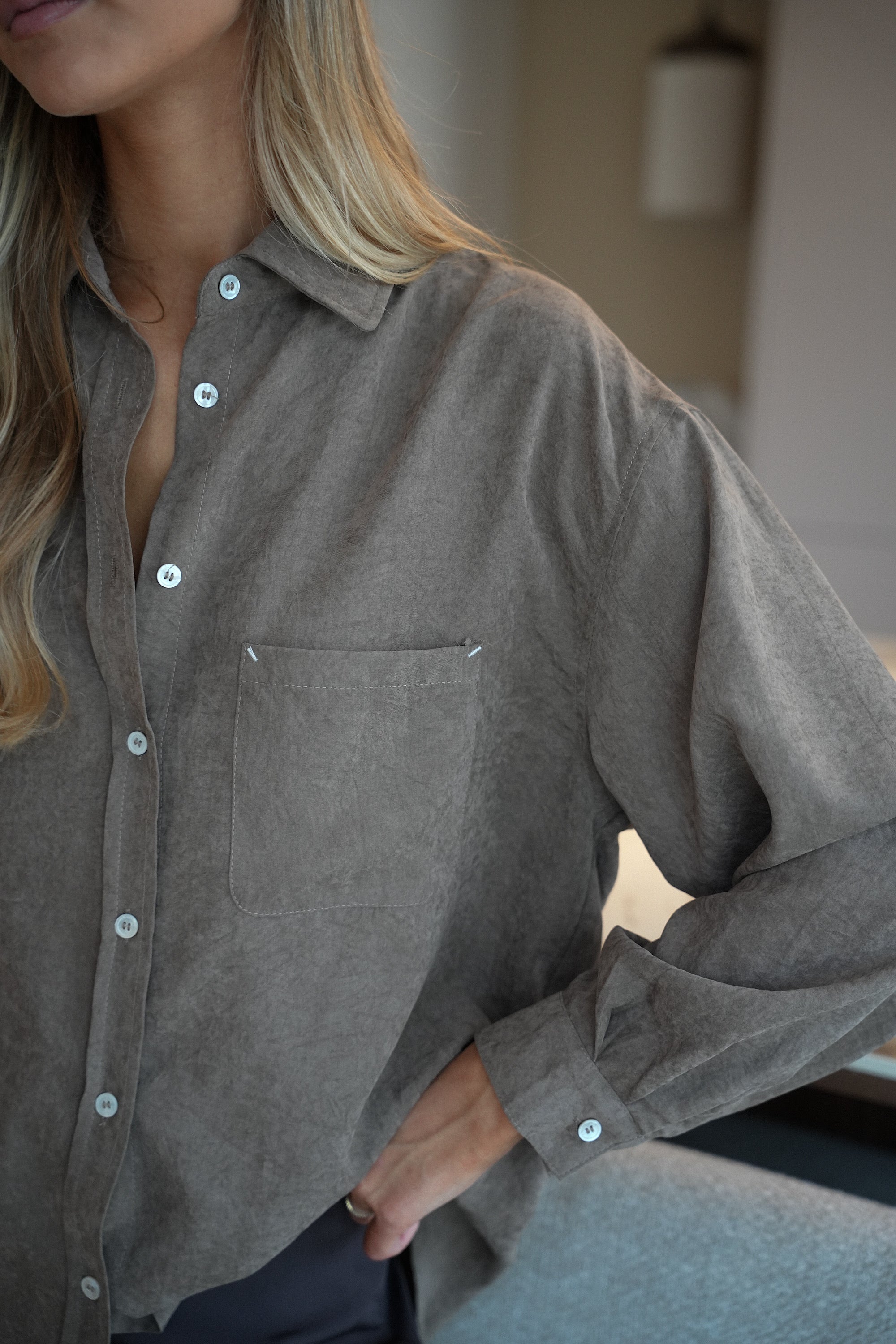 Shella taupe - Chemise ample