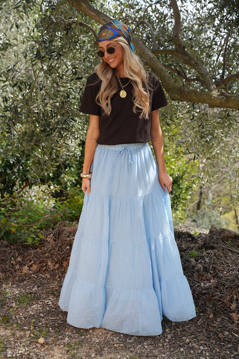 Chloé bleue - Jupe longue