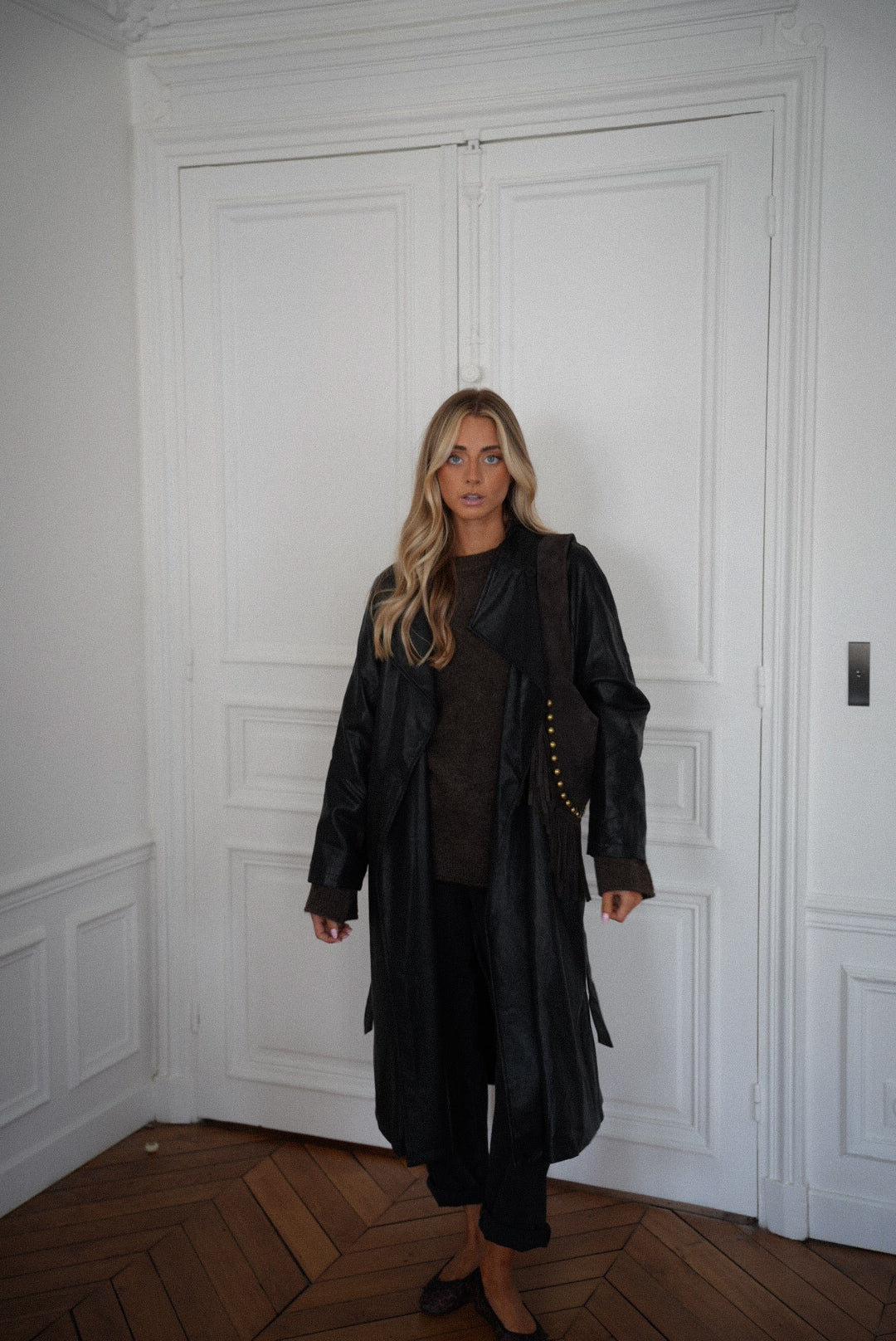 Penelope noir - Manteau en cuir