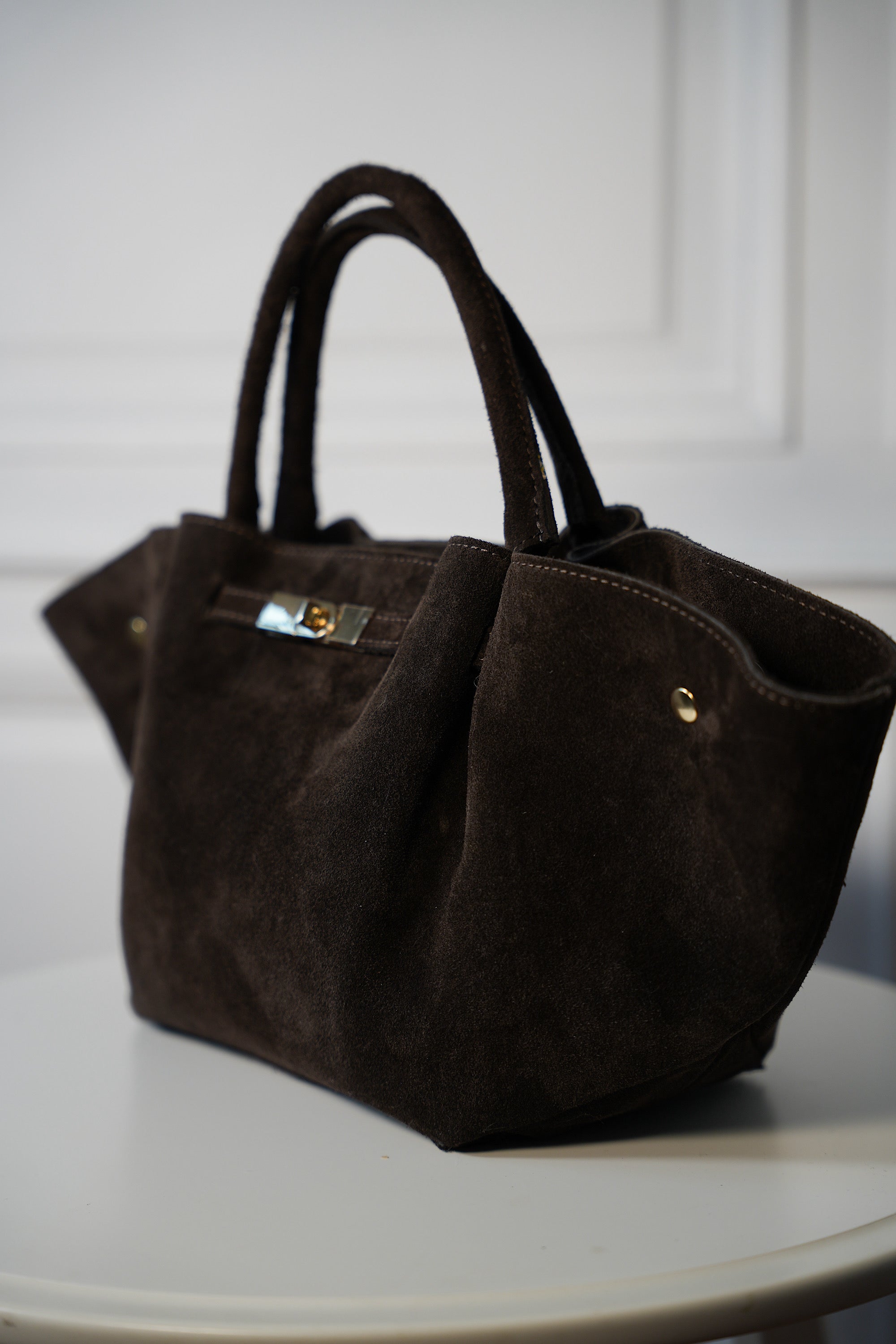 Camilla chocolat - Sac en daim