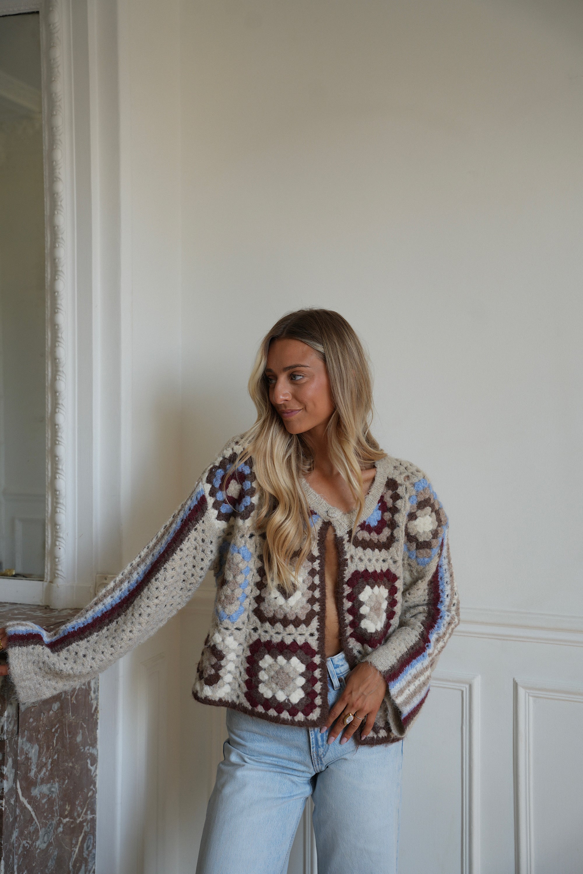 Baya taupe - Gilet imprimé