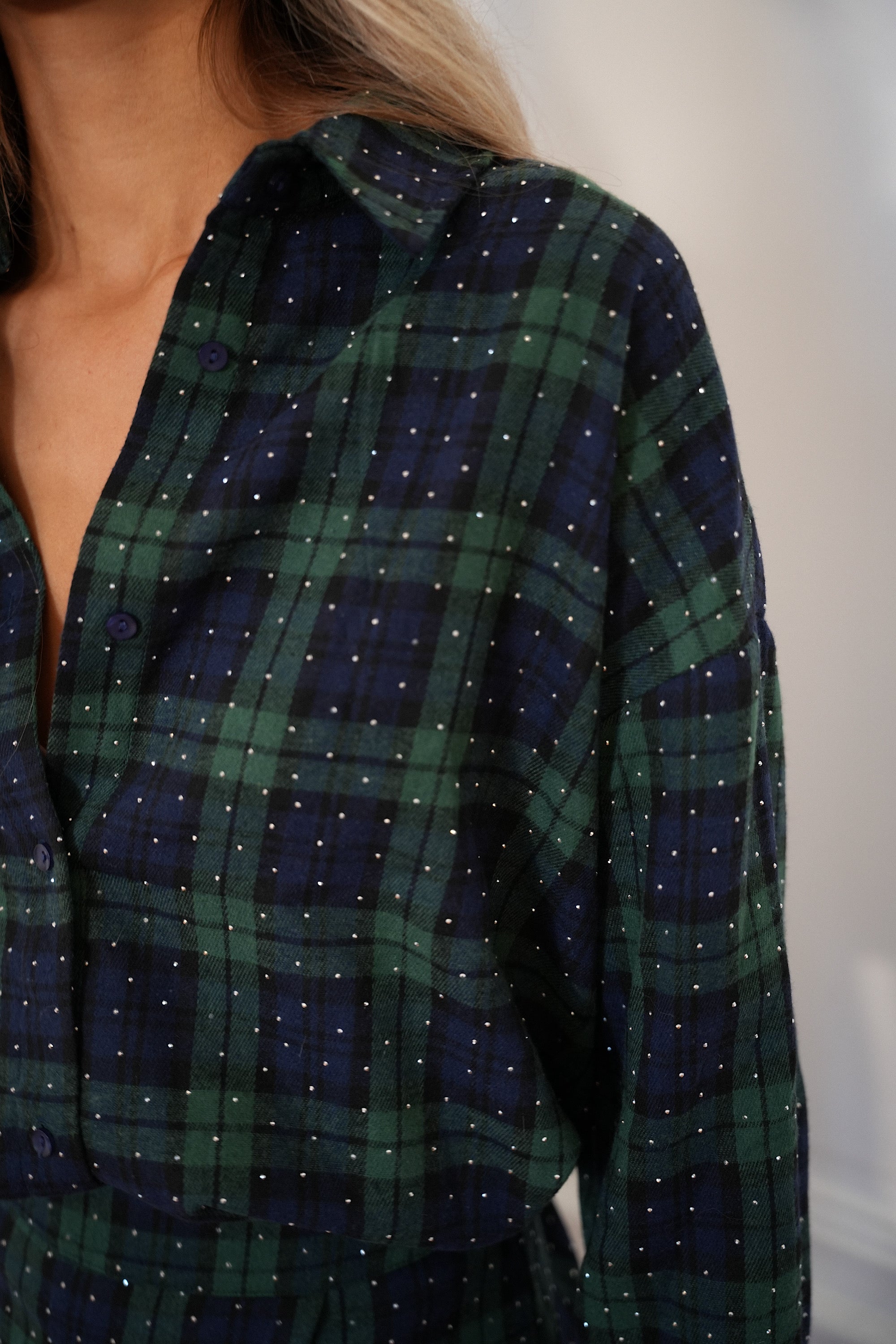 Ava verte - Chemise strass