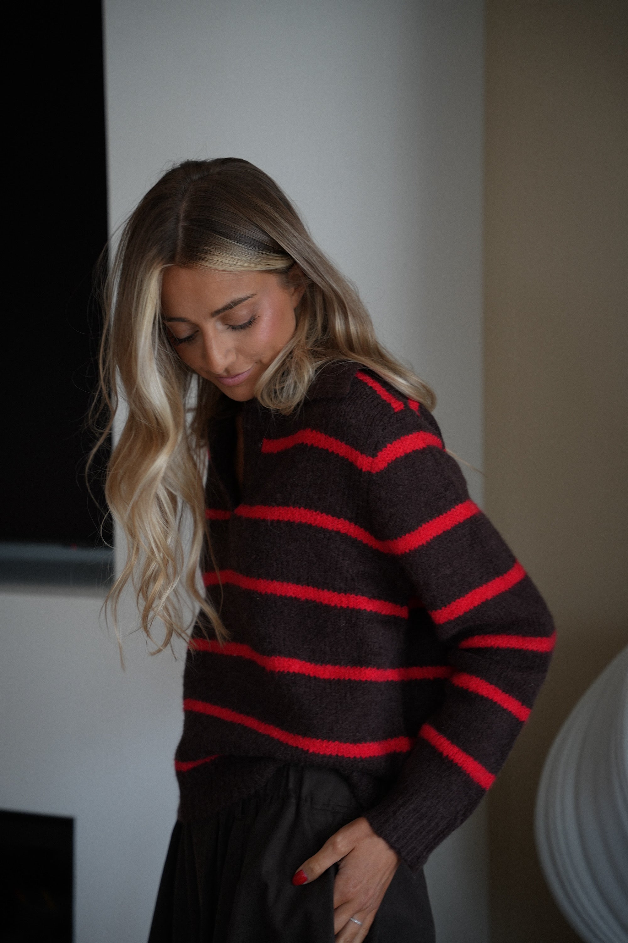 Ethan chocolat - Pull rayé