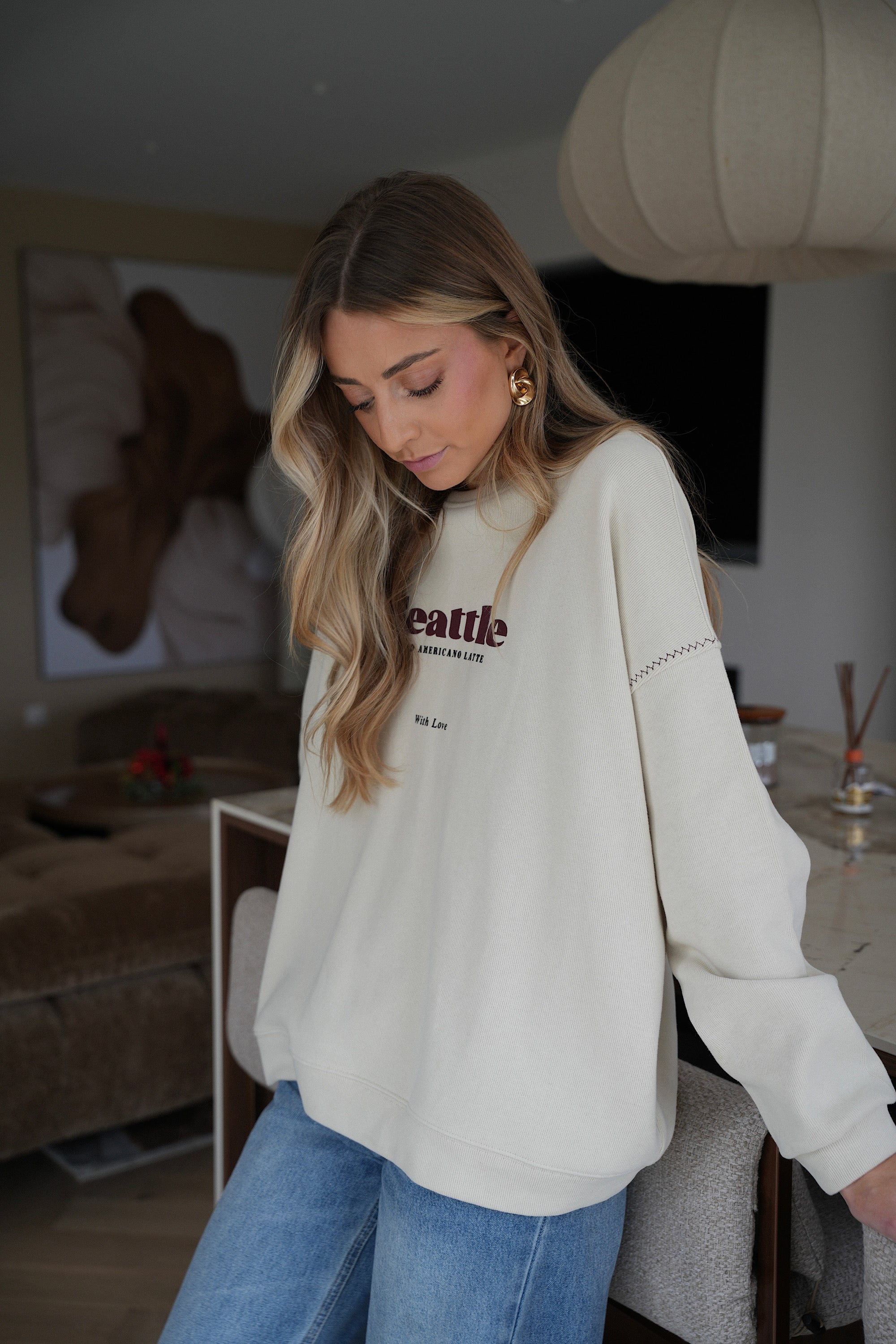 Seattle crème - Sweat-shirt ample