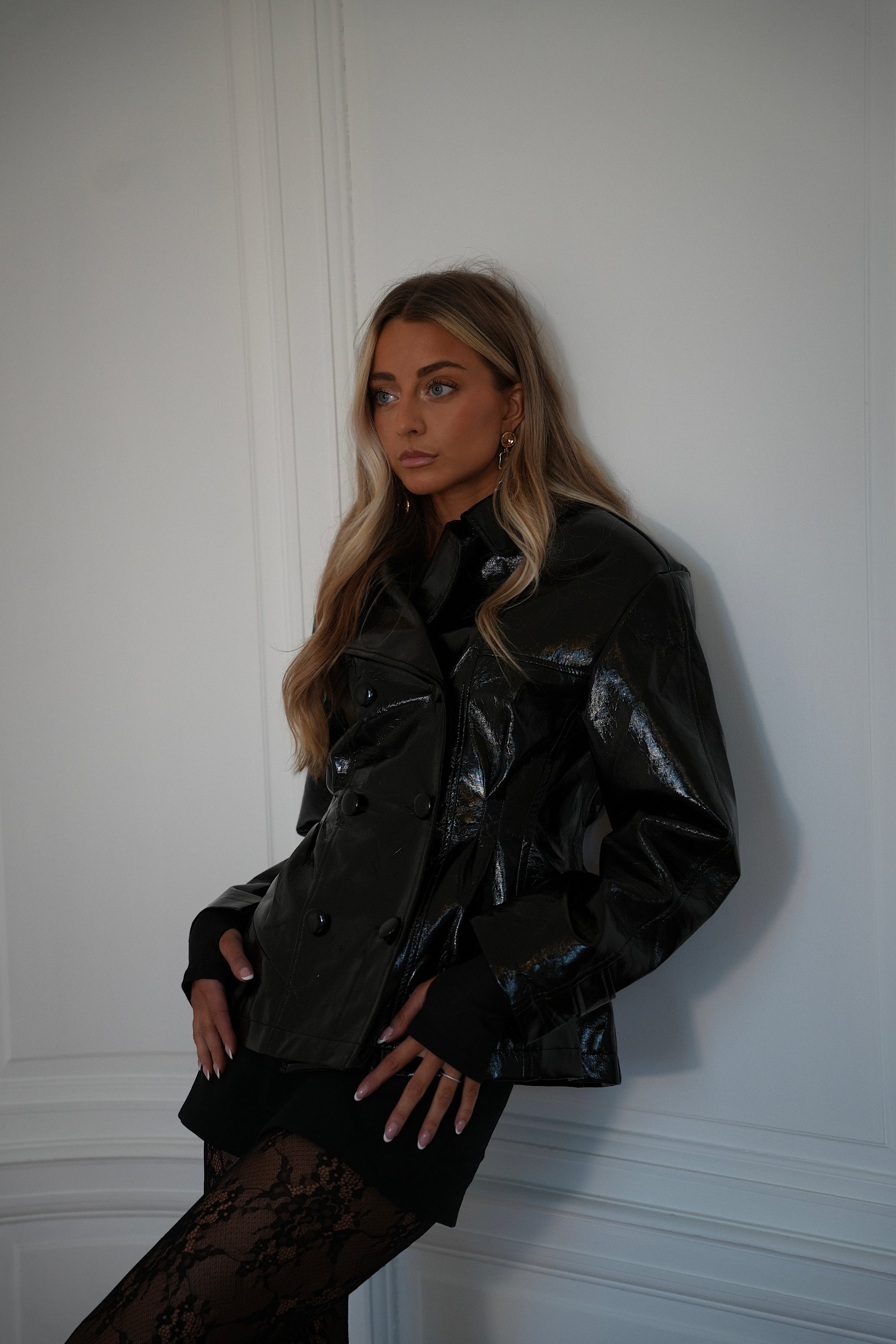 Lise noire - Veste vernie