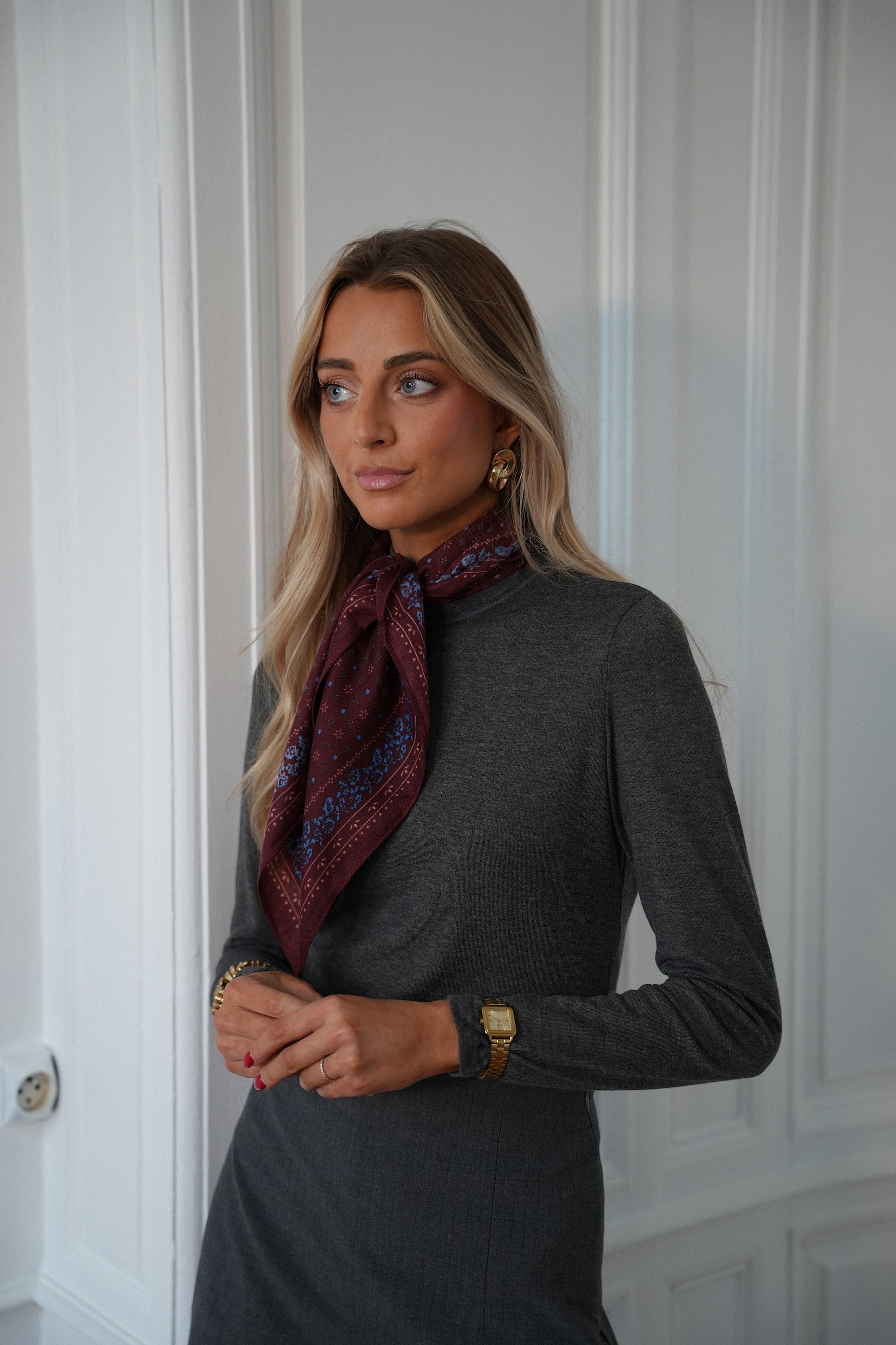 Stella gris - Pull col montant