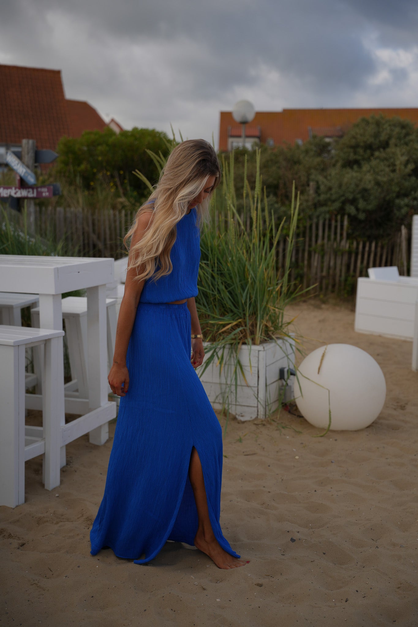 Elize bleu - Ensemble jupe/top