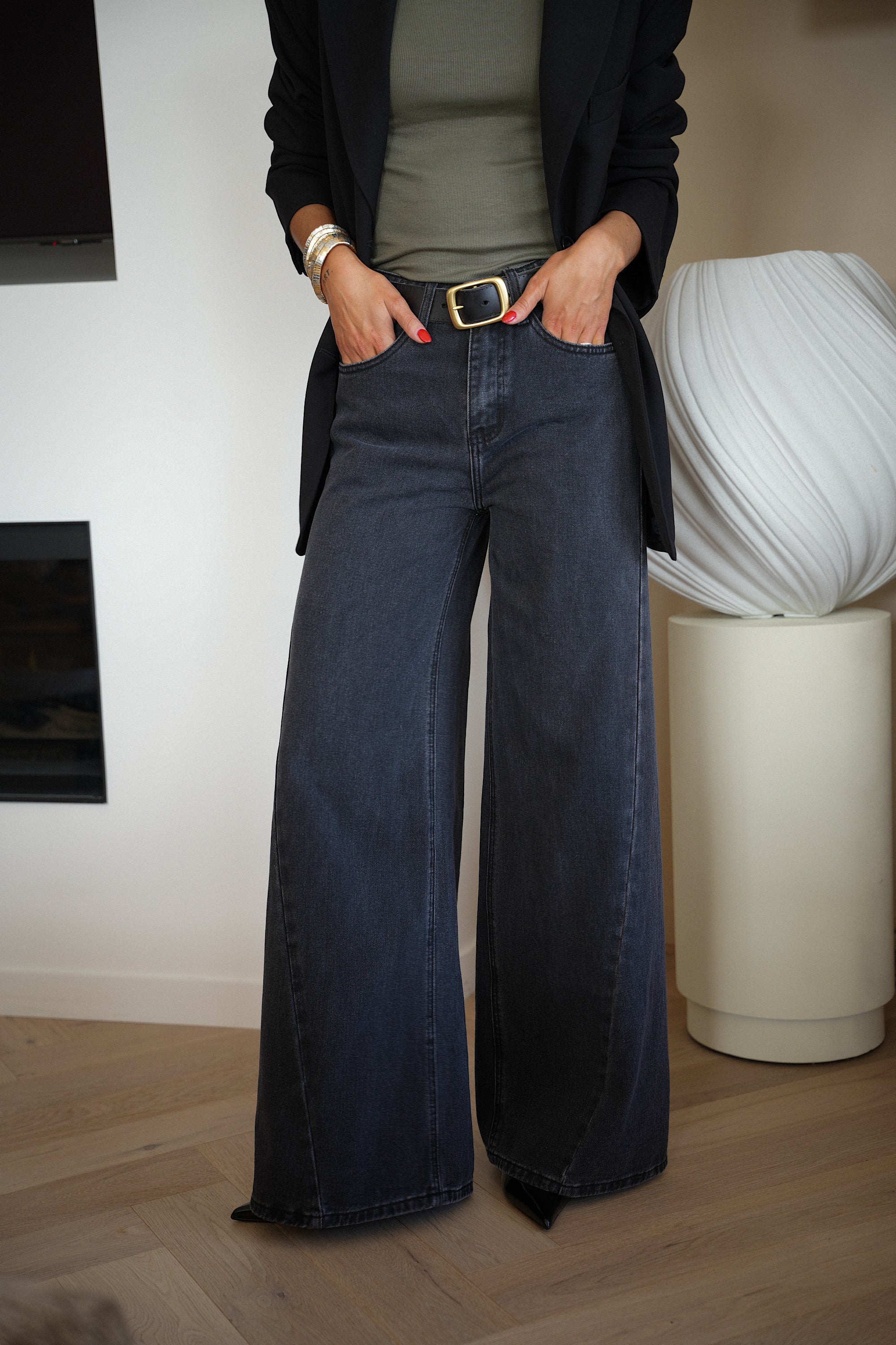 Josh noir - Jean évasé