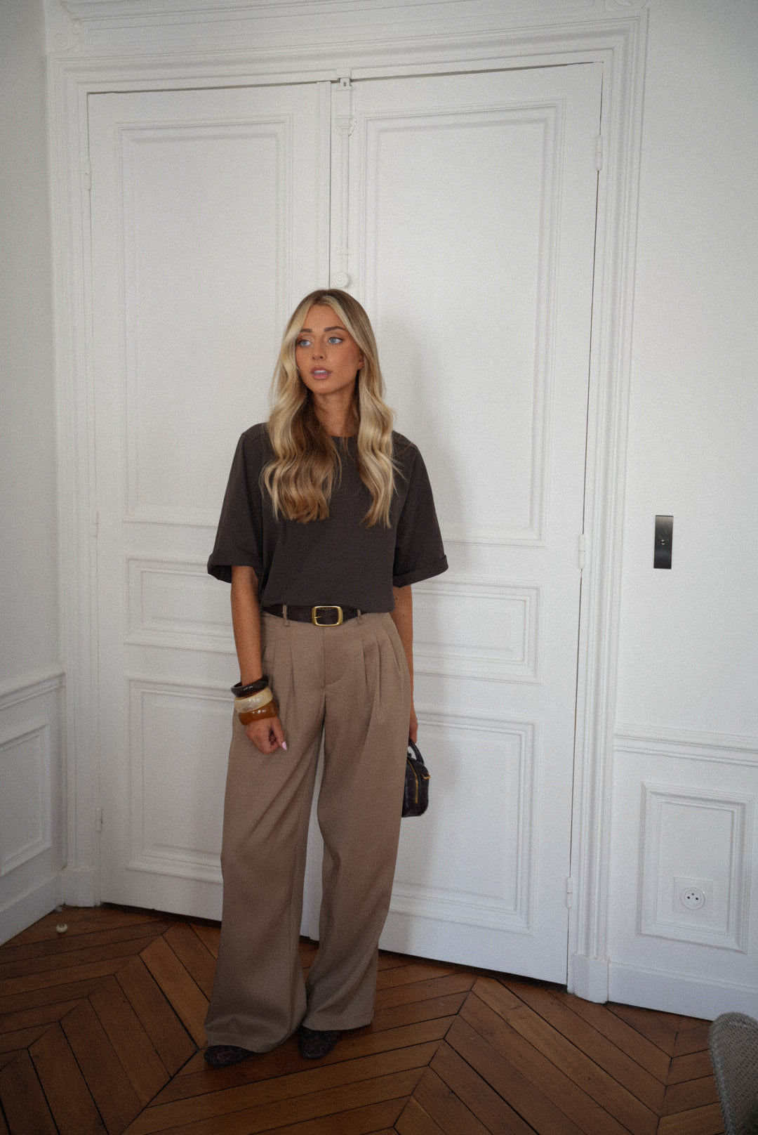 Achille taupe - Pantalon droit