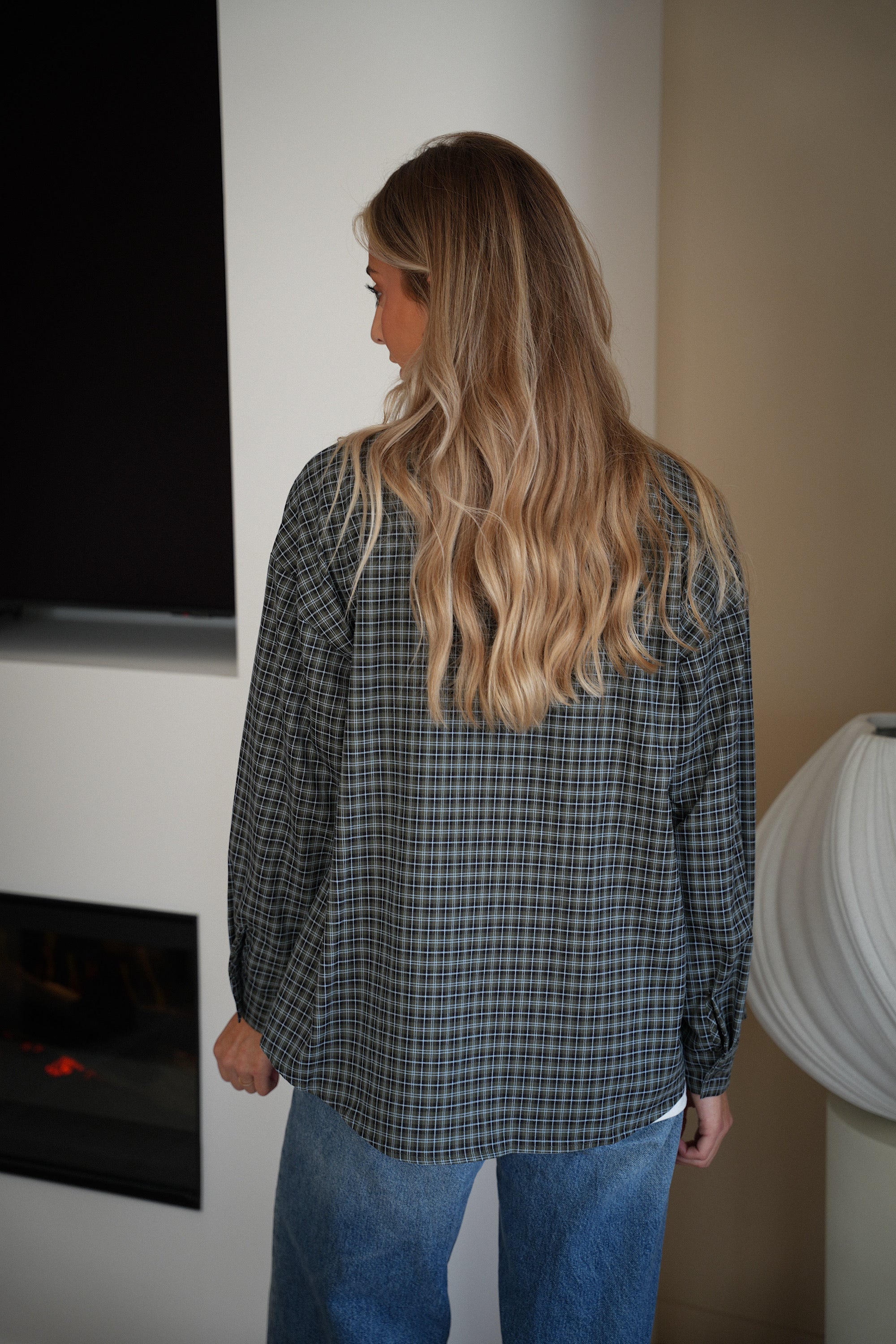 Maelline bleue - Chemise à carreaux