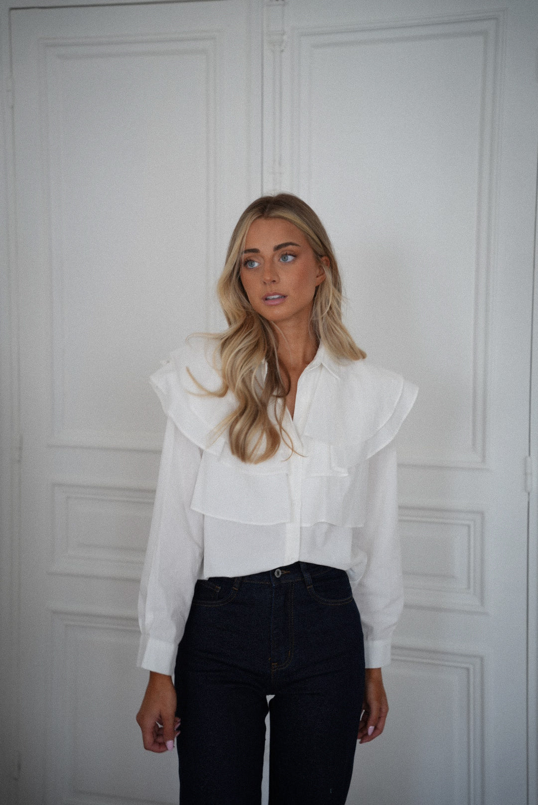 Violaine blanche - Chemise volantée