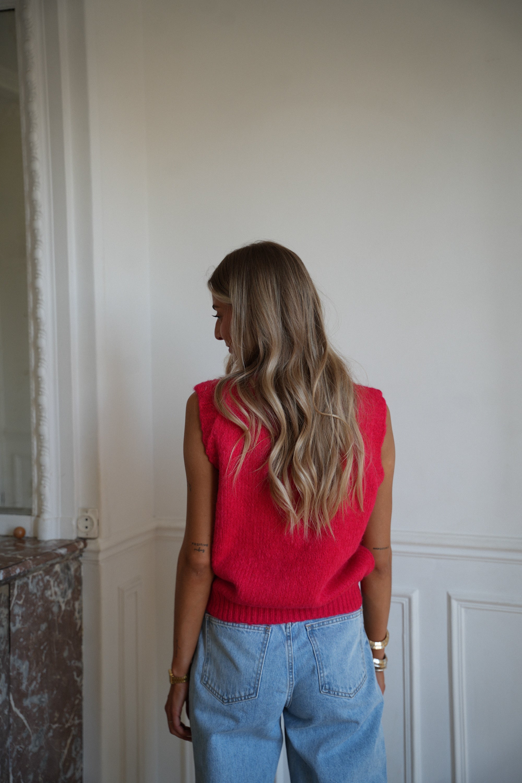 Sanna rouge - Pull sans manches