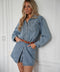 Marguerite bleue - Robe en jean