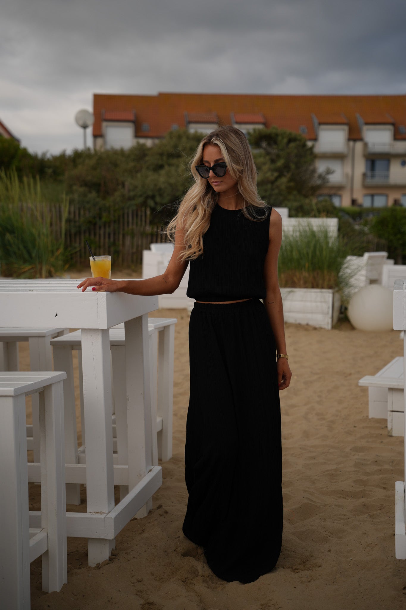 Elize noir - Ensemble jupe/top