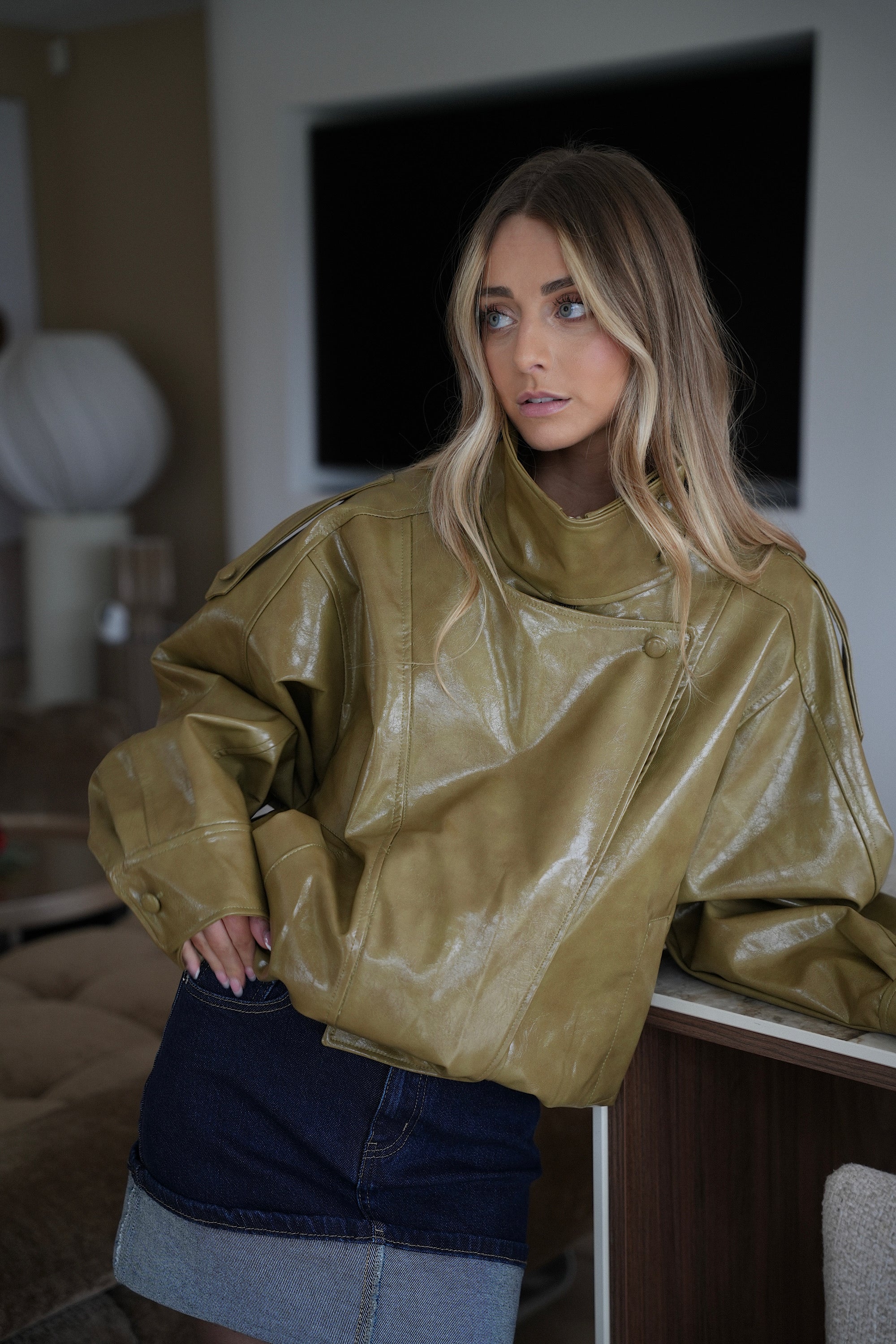 Maxine olive - Veste vernie