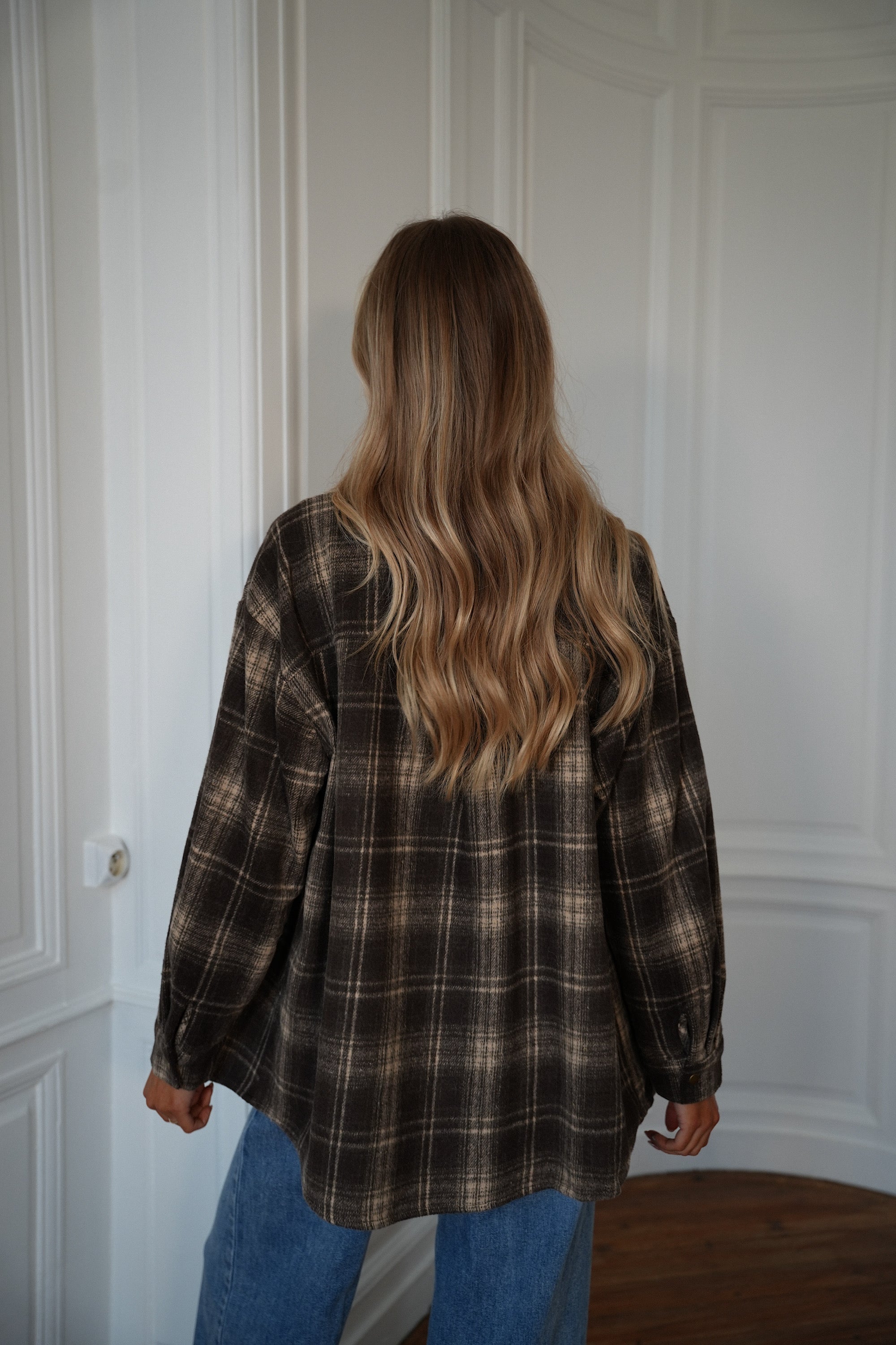 Cassy chocolat - Chemise à carreaux