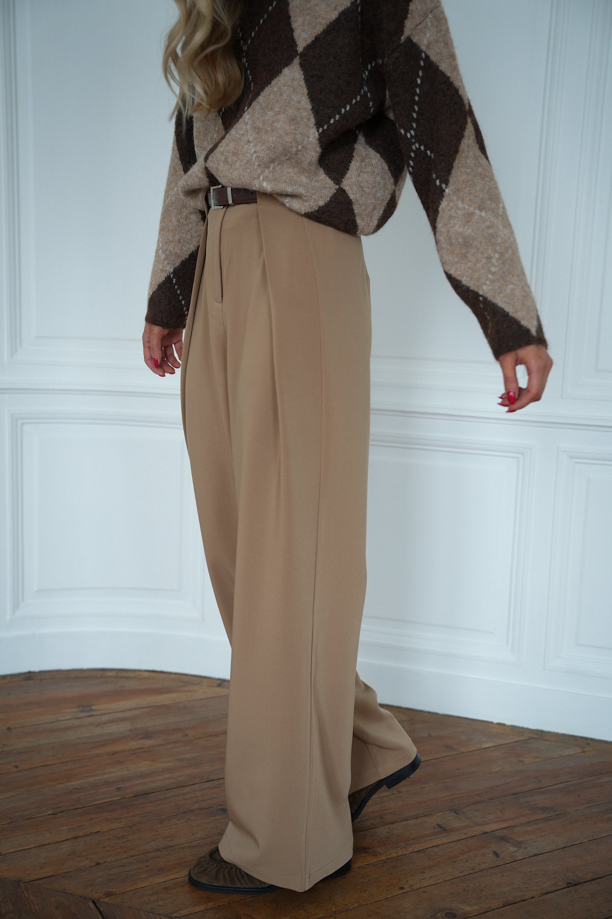 Sandro camel - Pantalon droit