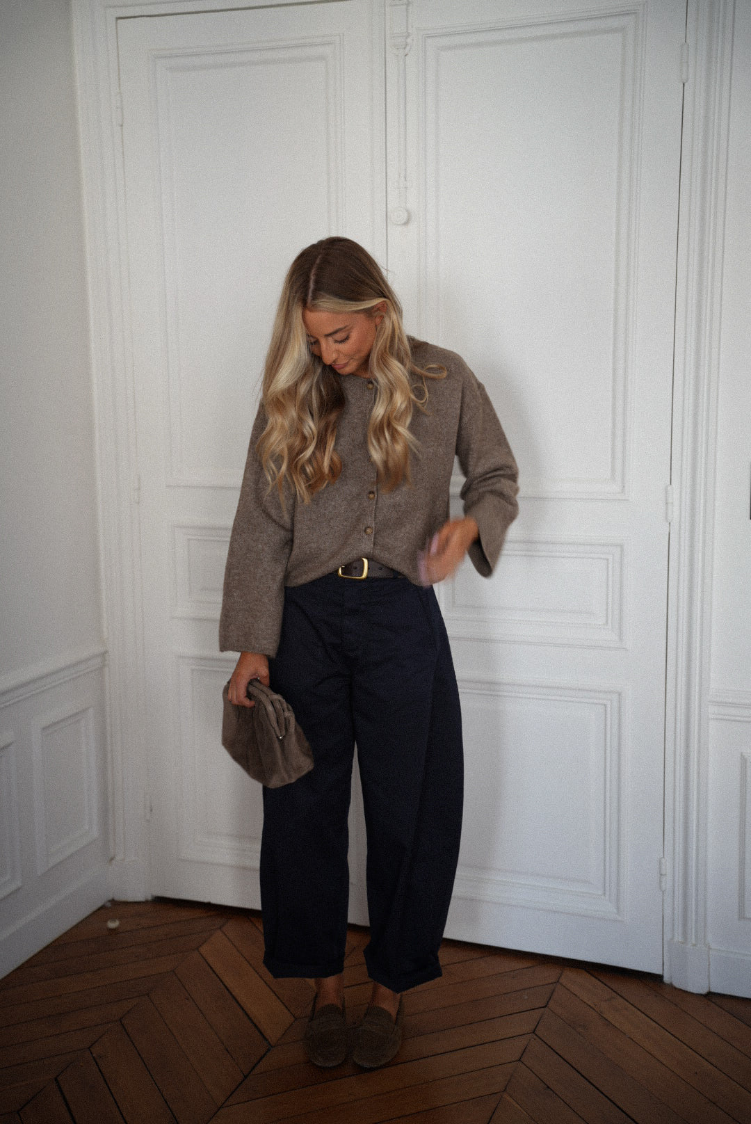 Janet taupe - Gilet boutonné