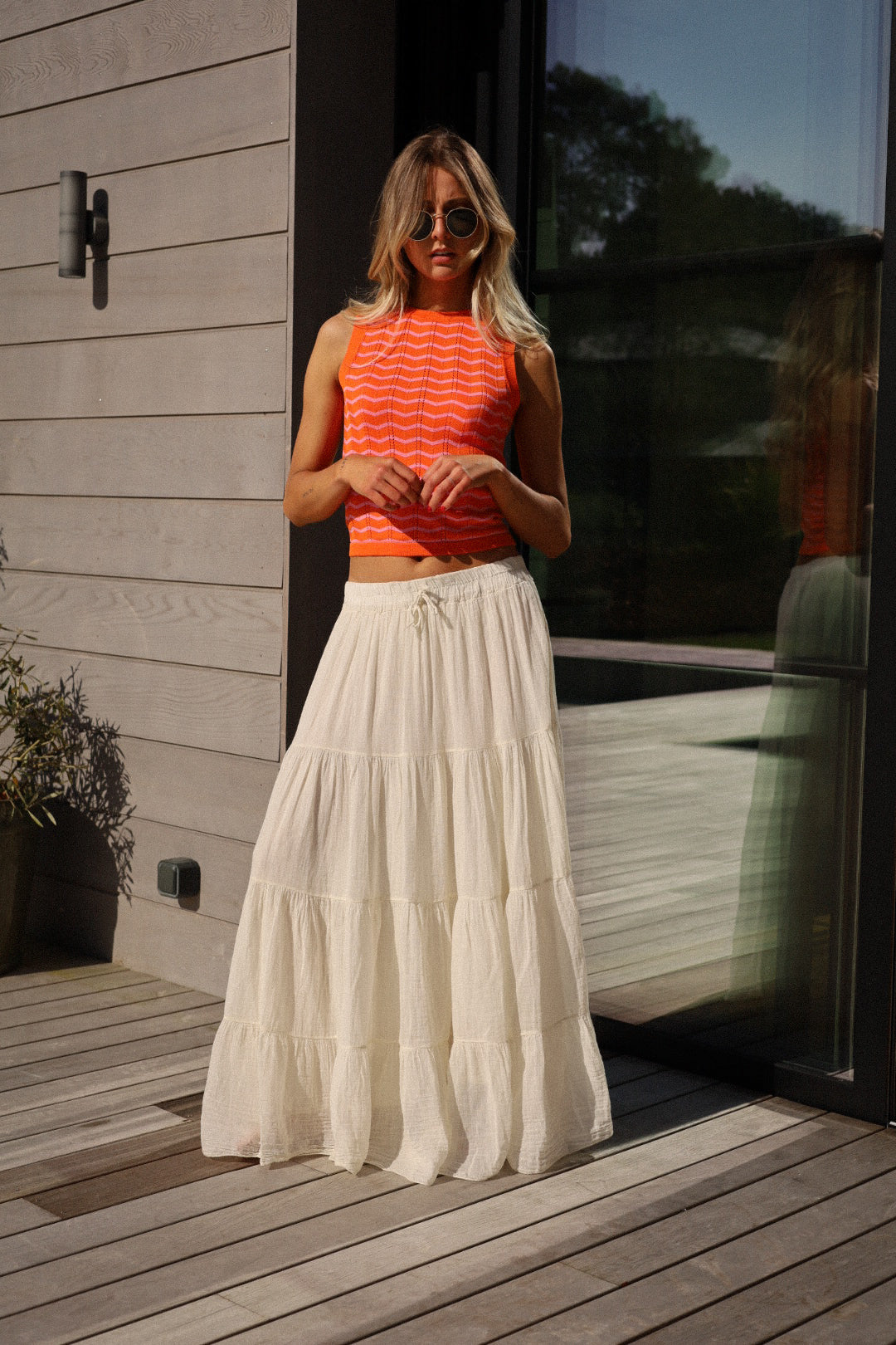 Lazare orange - Top sans manches