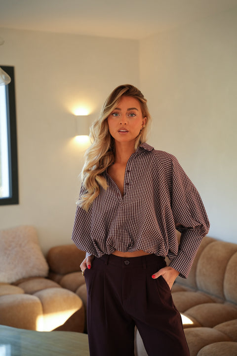 Joyce prune - Chemise ballon