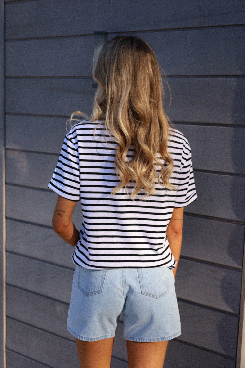 Val blanc/noir - T-shirt rayé