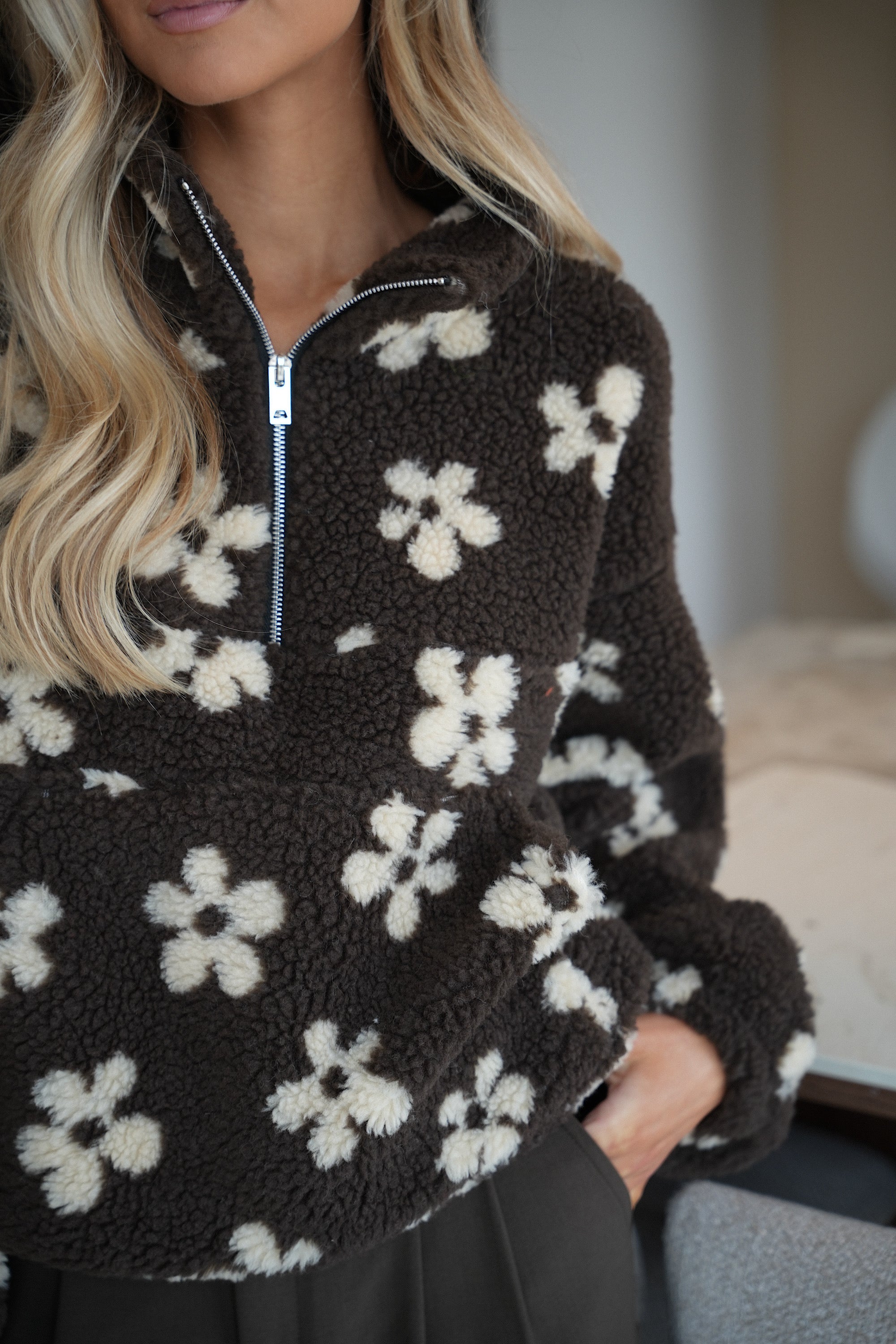 Téo chocolat/écru - Sweat polaire