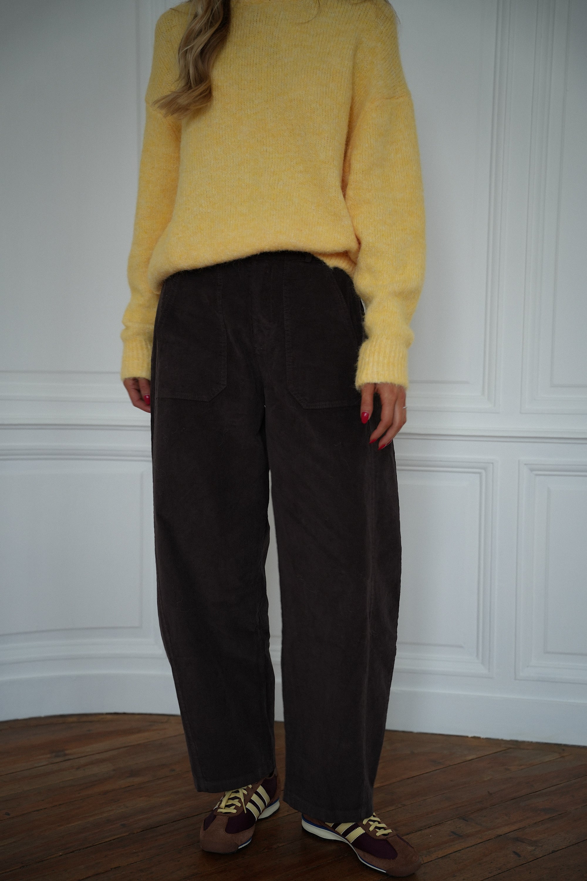 Elly chocolat - Pantalon velours